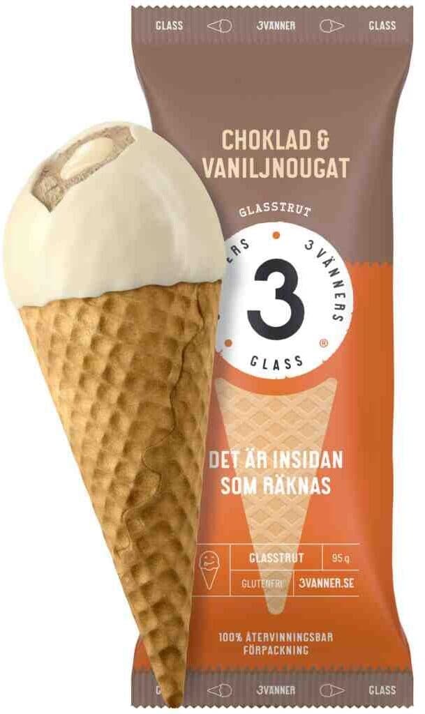 3 vänners Glass Choklad & Vaniljnougat packshot