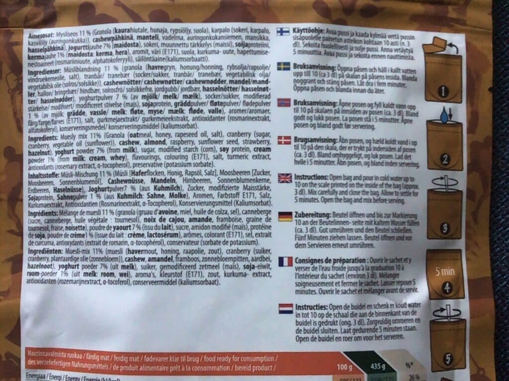 Outdoor Gourmet Breakfast Muesli with Yogurt packshot