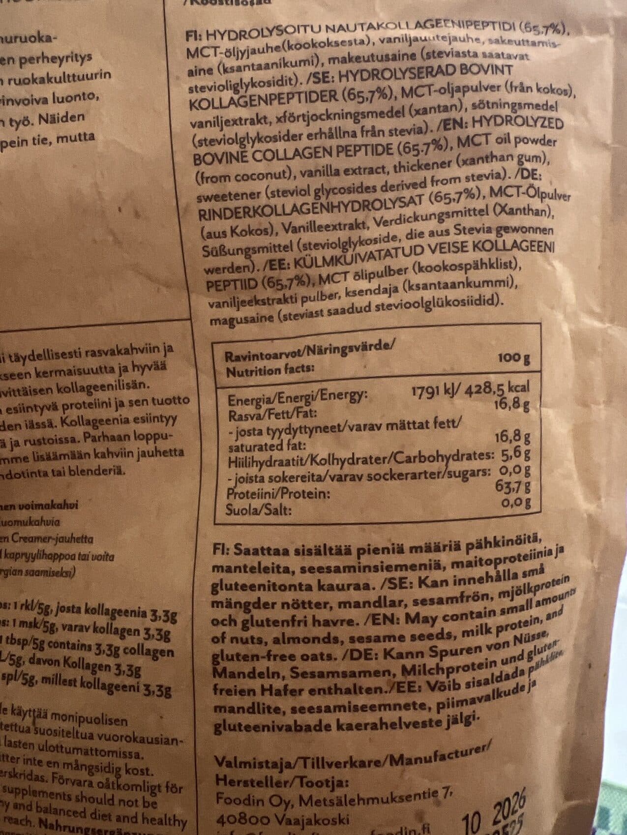 Foodin Collagen Creamer packshot