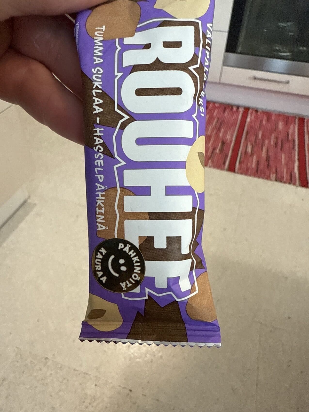 Rouhee Välipalakeksi Tumma Suklaa-Hasselpähkinä packshot