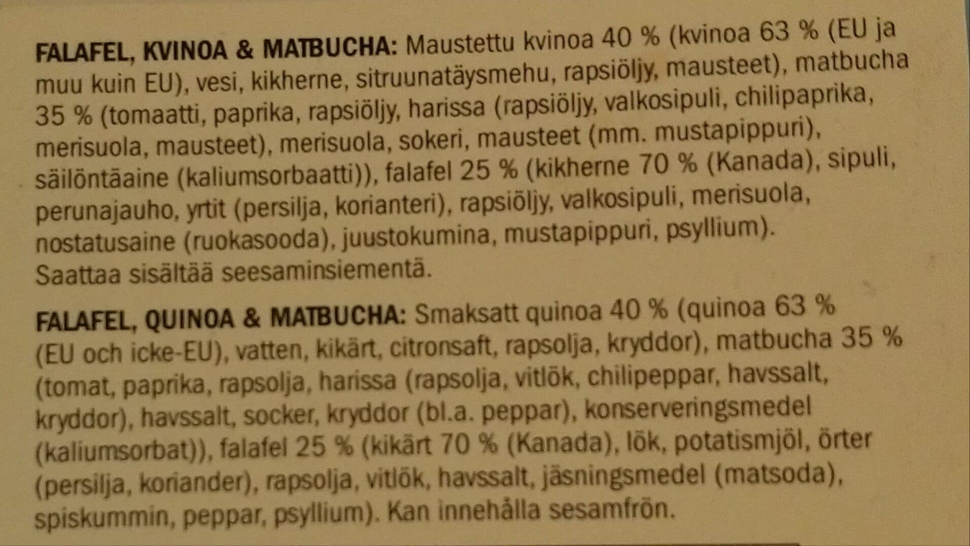 Baba Ateria Falafel, Kvinoa & Matbucha packshot