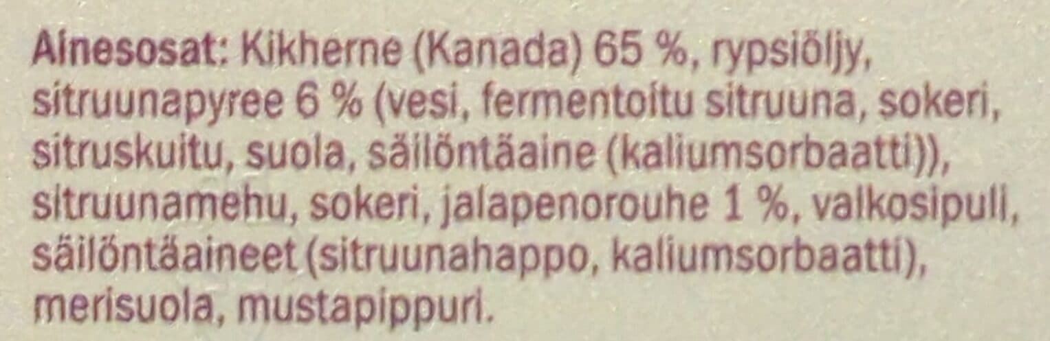 Baba Hummis Sitruuna-Jalapeno packshot