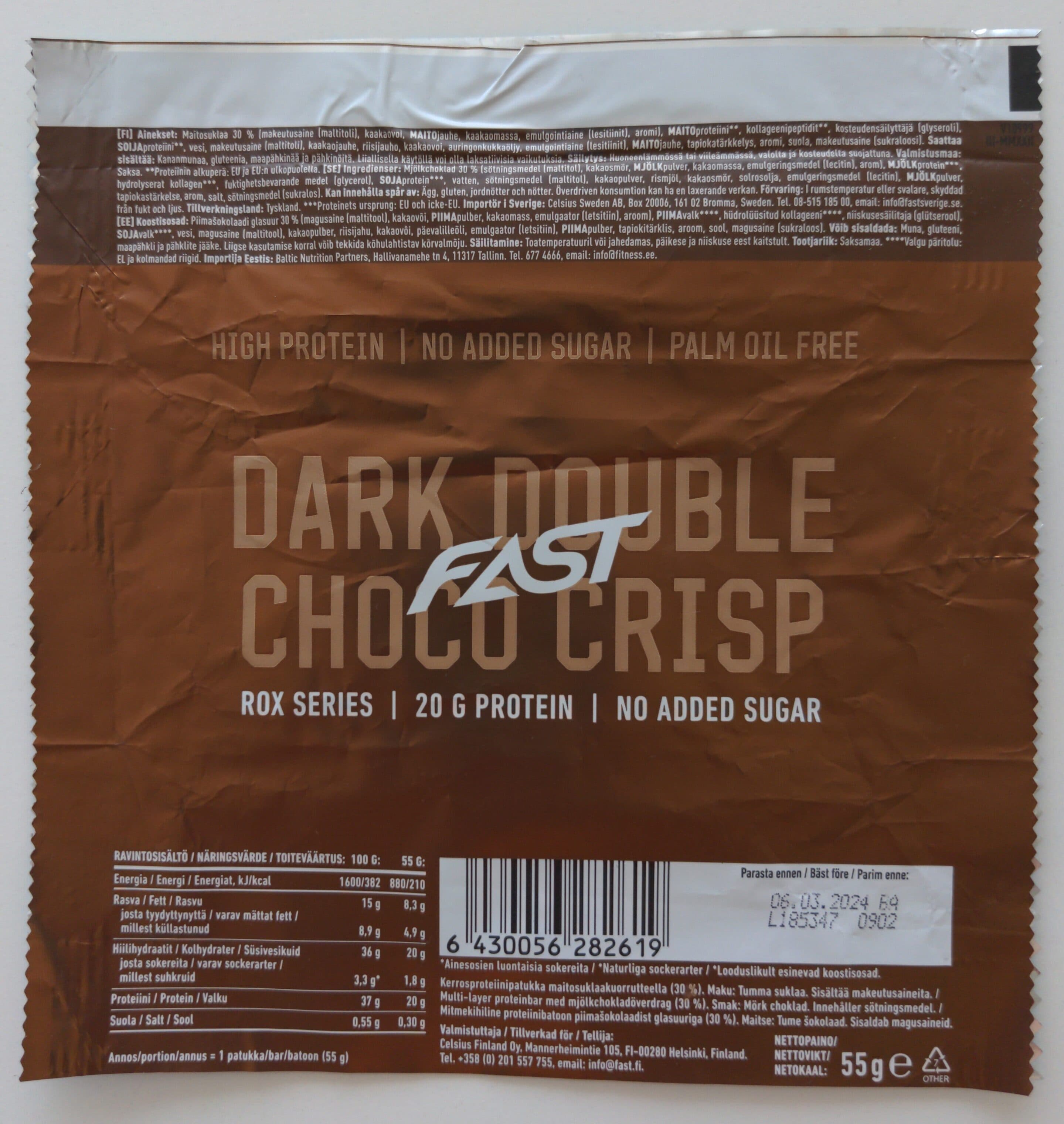 Fast Dark double choco crisp packshot