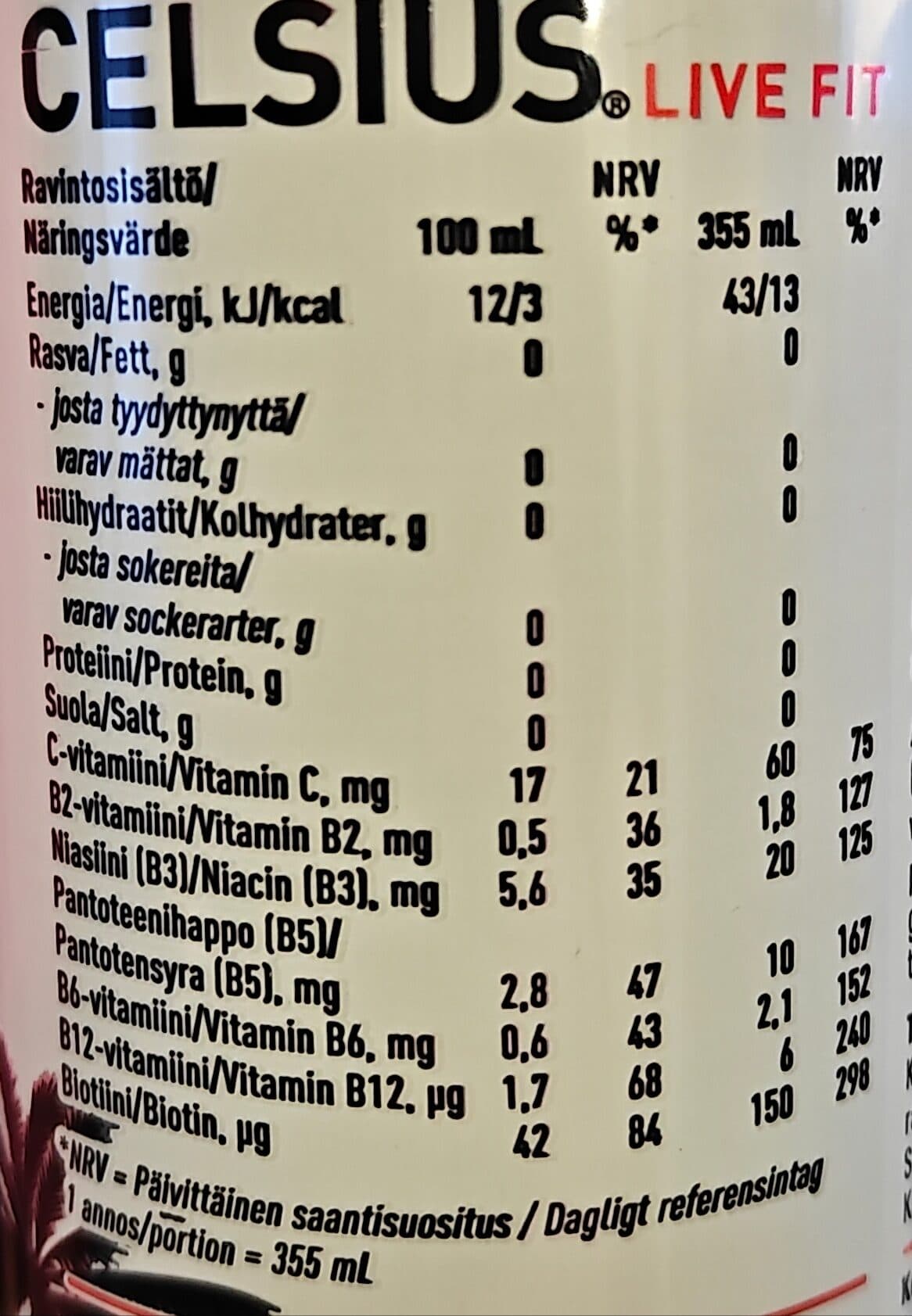 Celsius Summer Vibe Raspberry Peach energy drink packshot