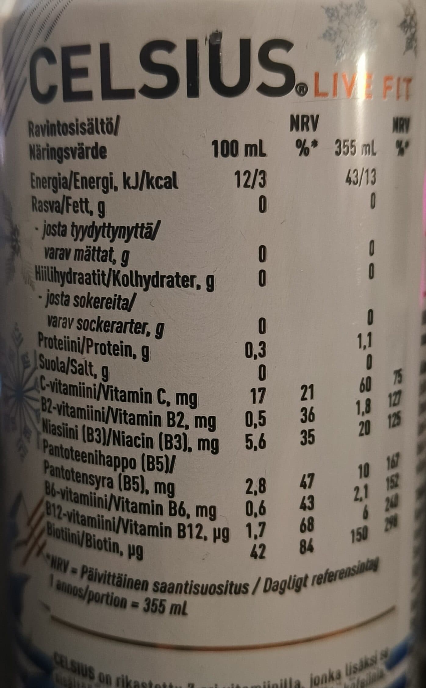 CELSIUS Sparkling Snowball Frost Flavour Energy Drink packshot
