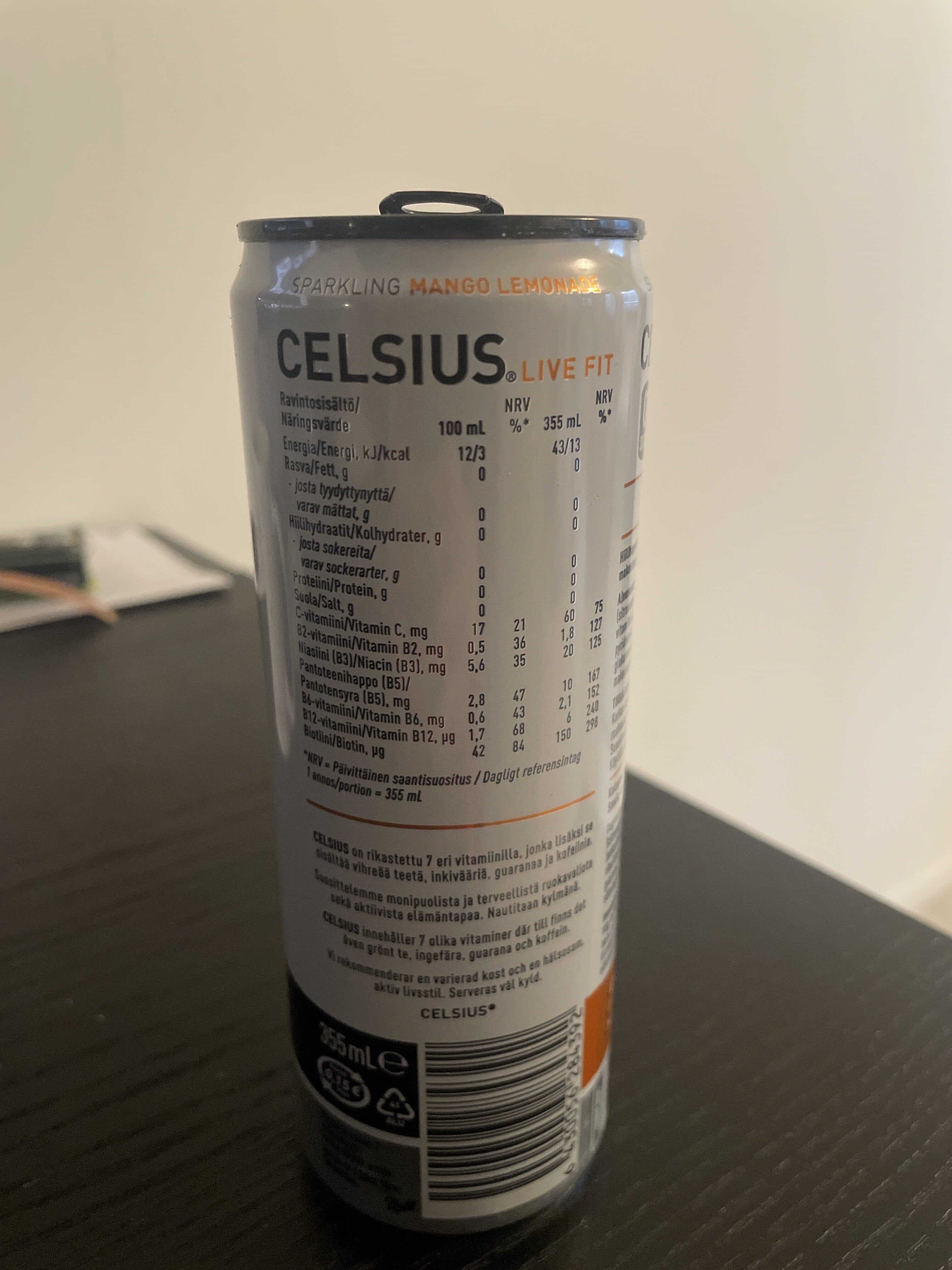 Open Food Facts Celsius Mango Lemonade Flavour packshot