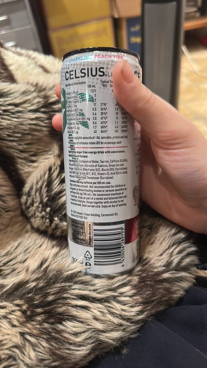 Celsius Peach Vibe packshot