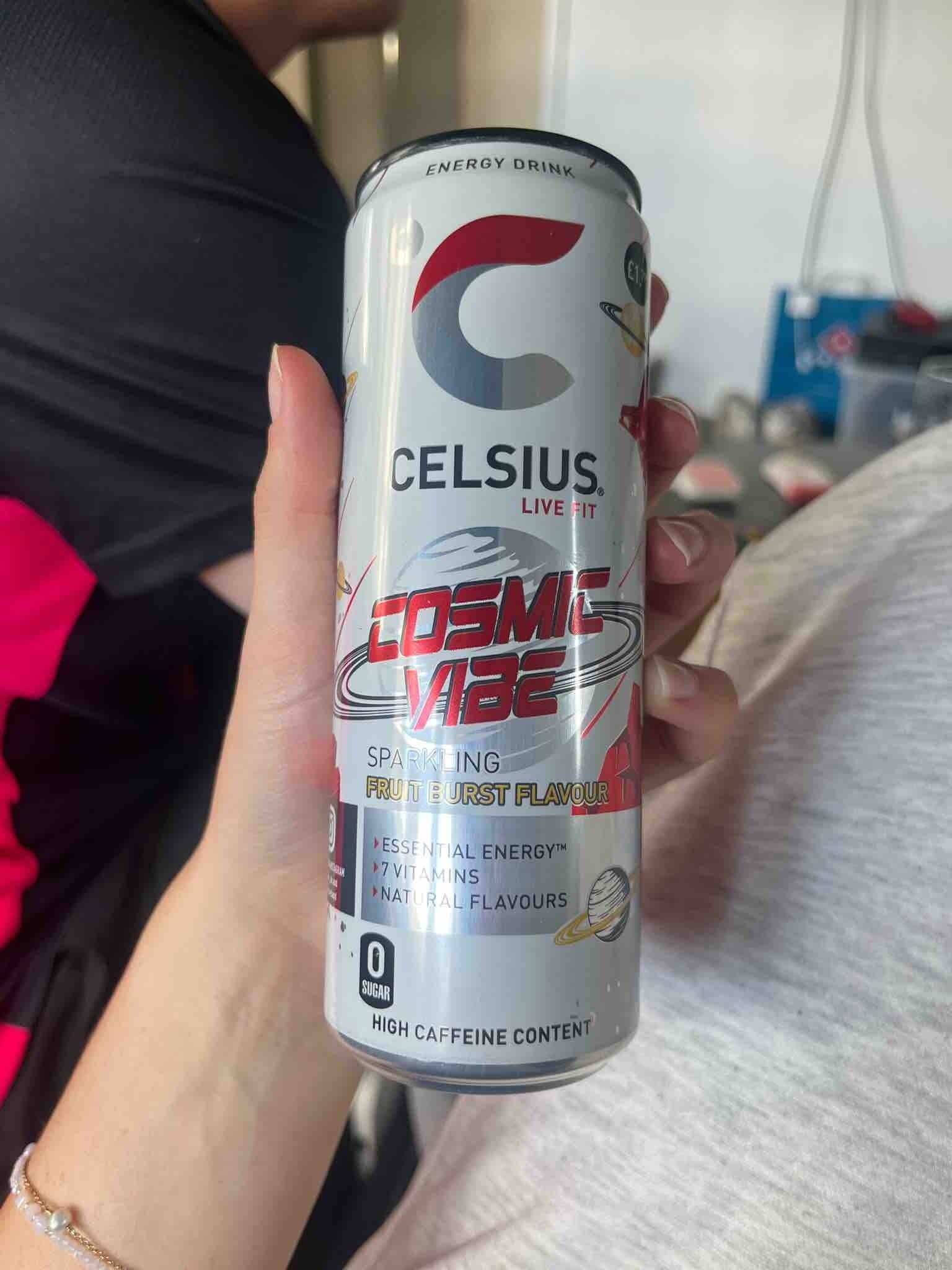 Celsius Cosmic Vibe Sparkling Fruit Burst Flavour packshot