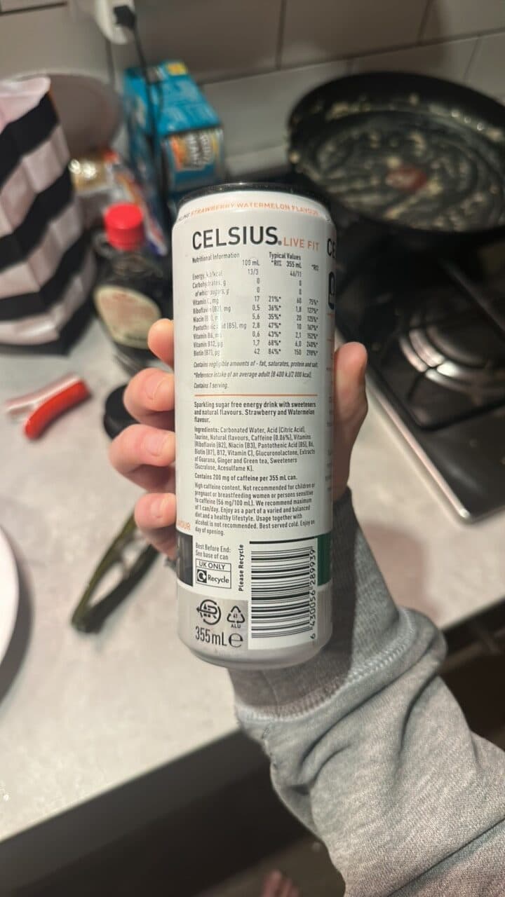 CELSIUS Sparkling Strawberry Watermelon Flavour Energy Drink packshot