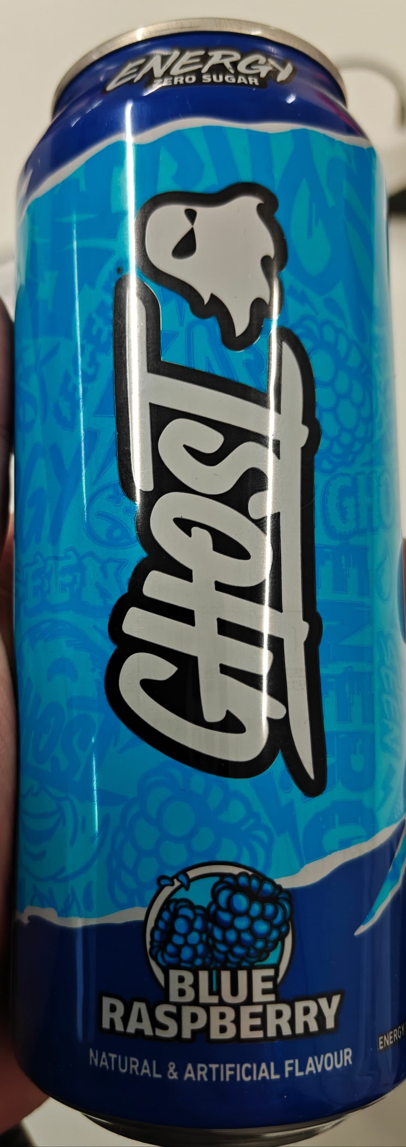 Ghost Blue Raspberry Energia juoma packshot
