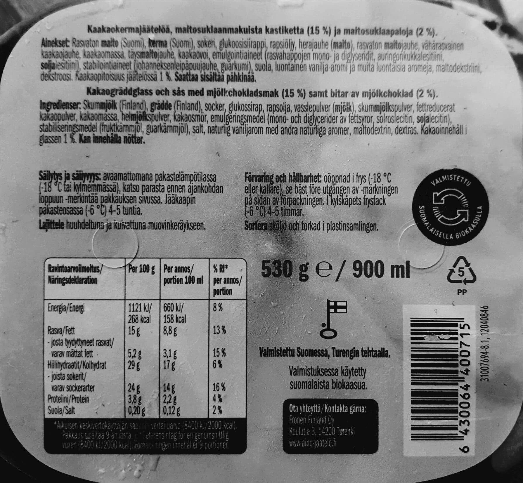 Aino Milk chocolate packshot