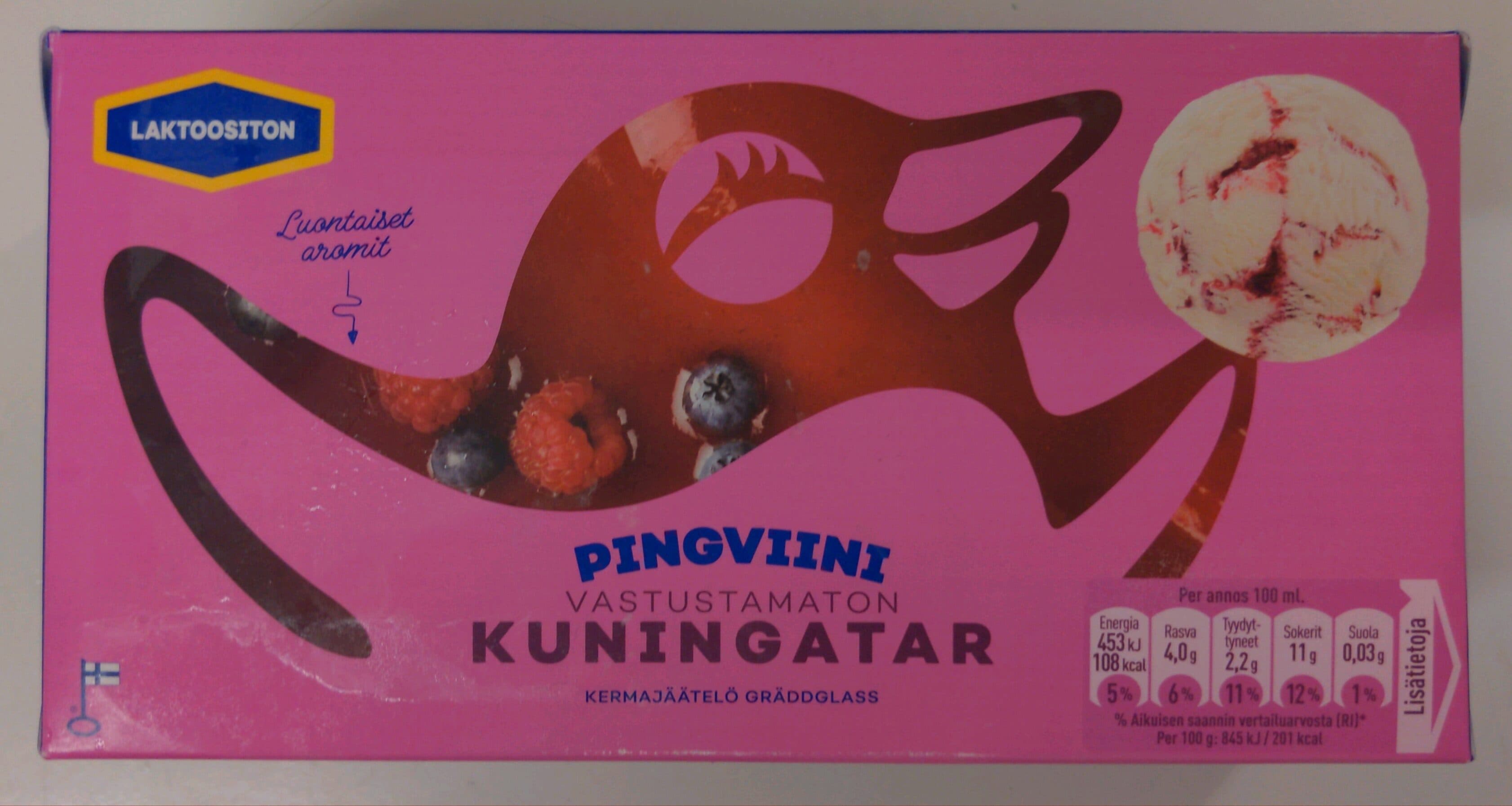 Pingviini Kuningatar kermajäätelö packshot