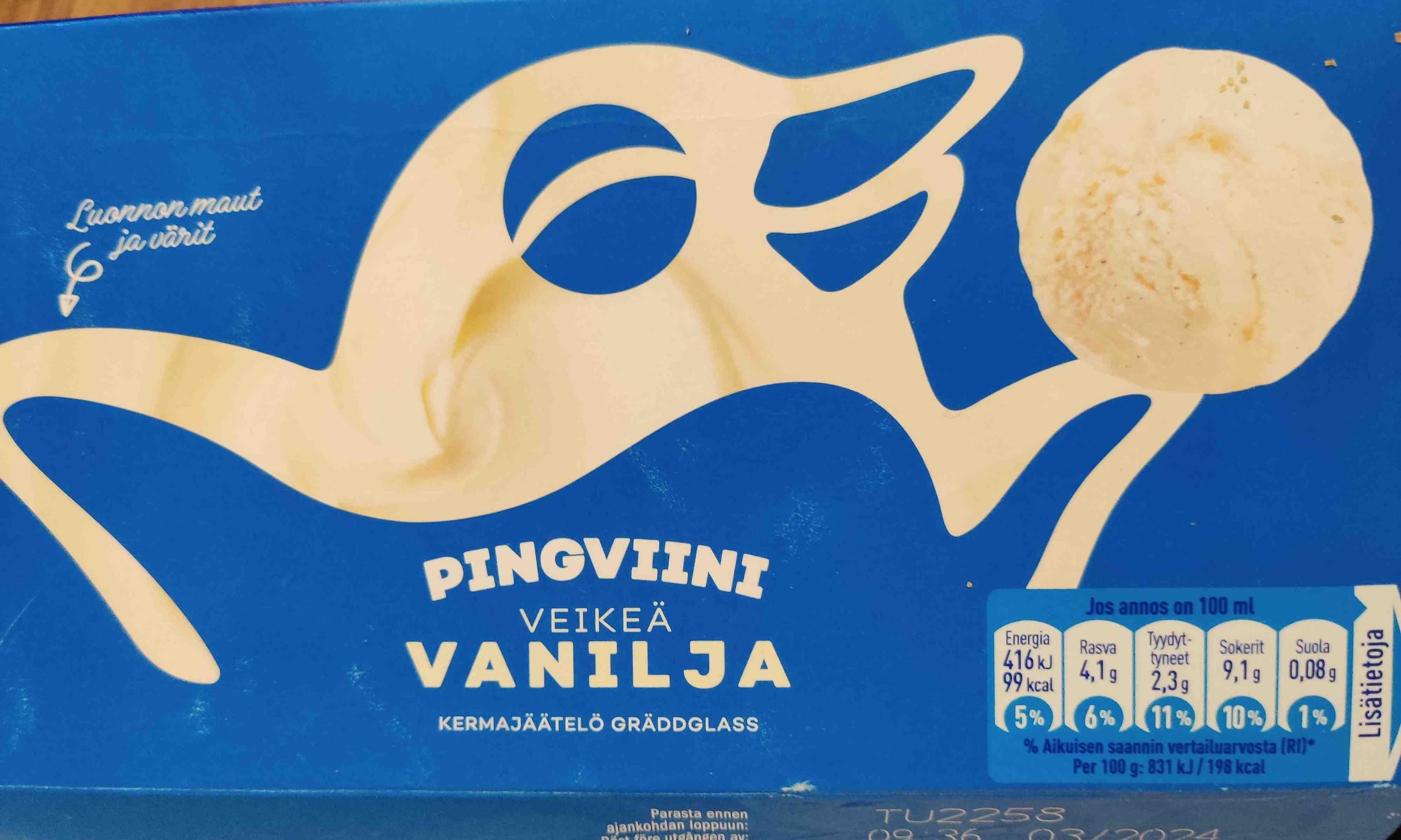 Pingviini Vanilja kermajäätelö packshot