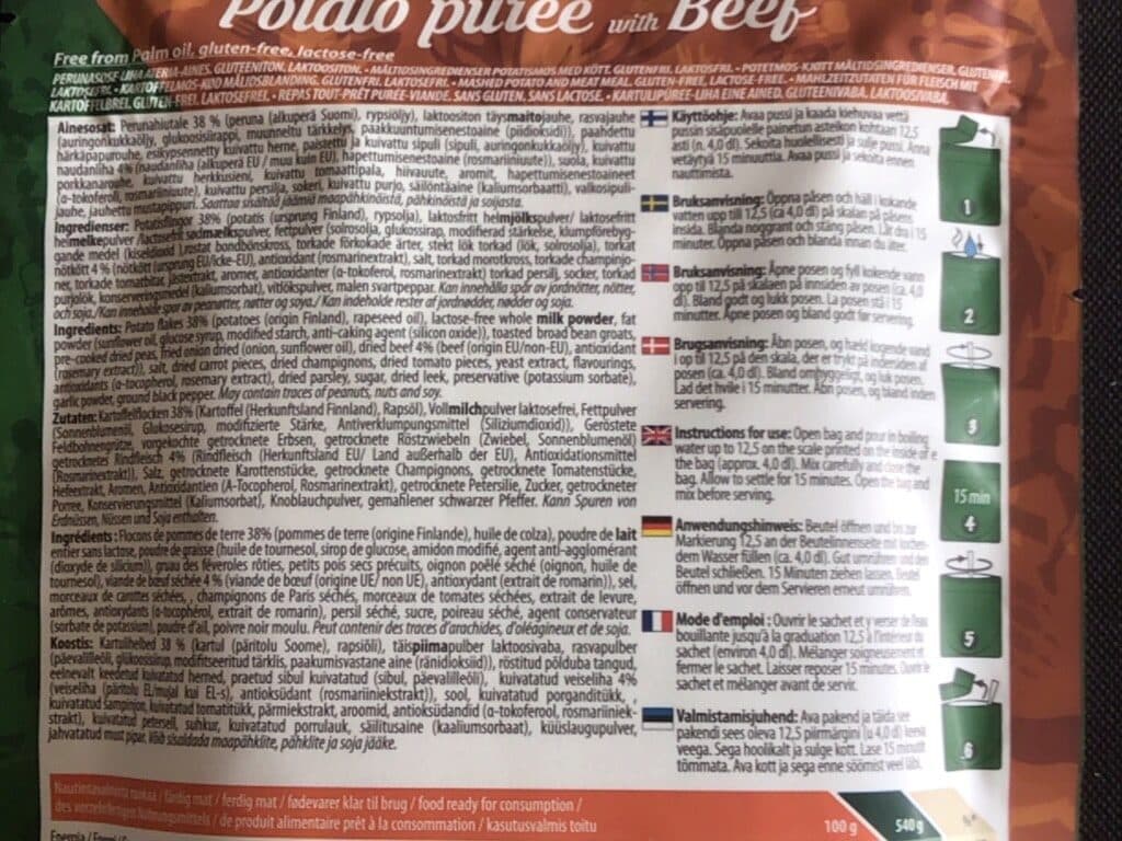 Outdoor Meal Potato Purée with Beef packshot