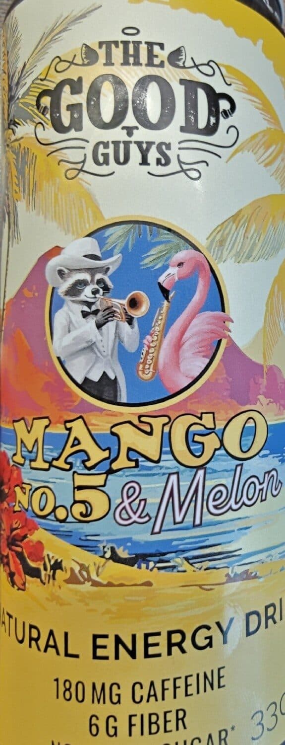 The Good Guys Mango No. 5 & Melon Energy Drink packshot