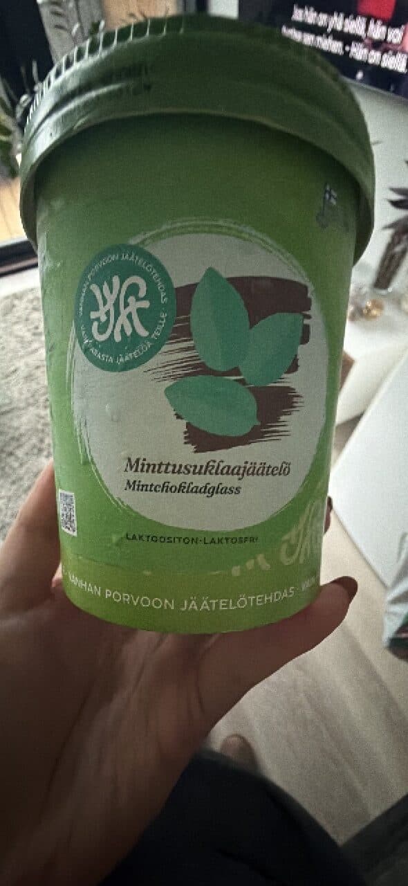 Porvoon jäätelötehdas Minttusuklaajäätelö Mintchokladglass packshot