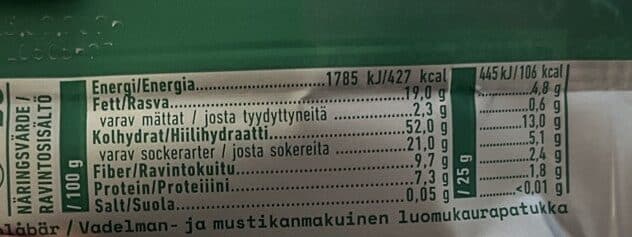 Green Planet Astronauts Vadelma Mustikka Kaura Snack Patukka packshot