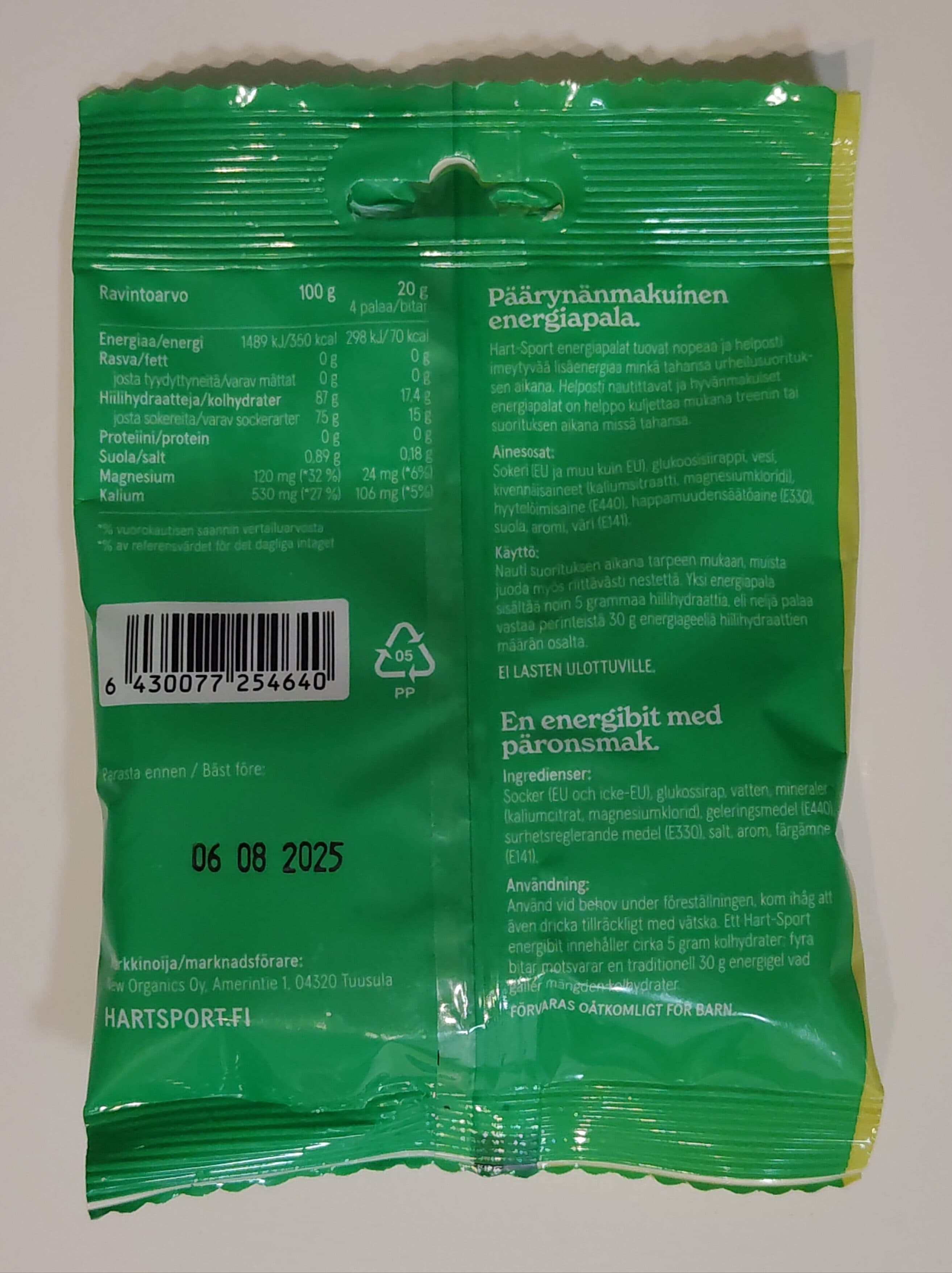 HartSport Energy Candies Pear packshot