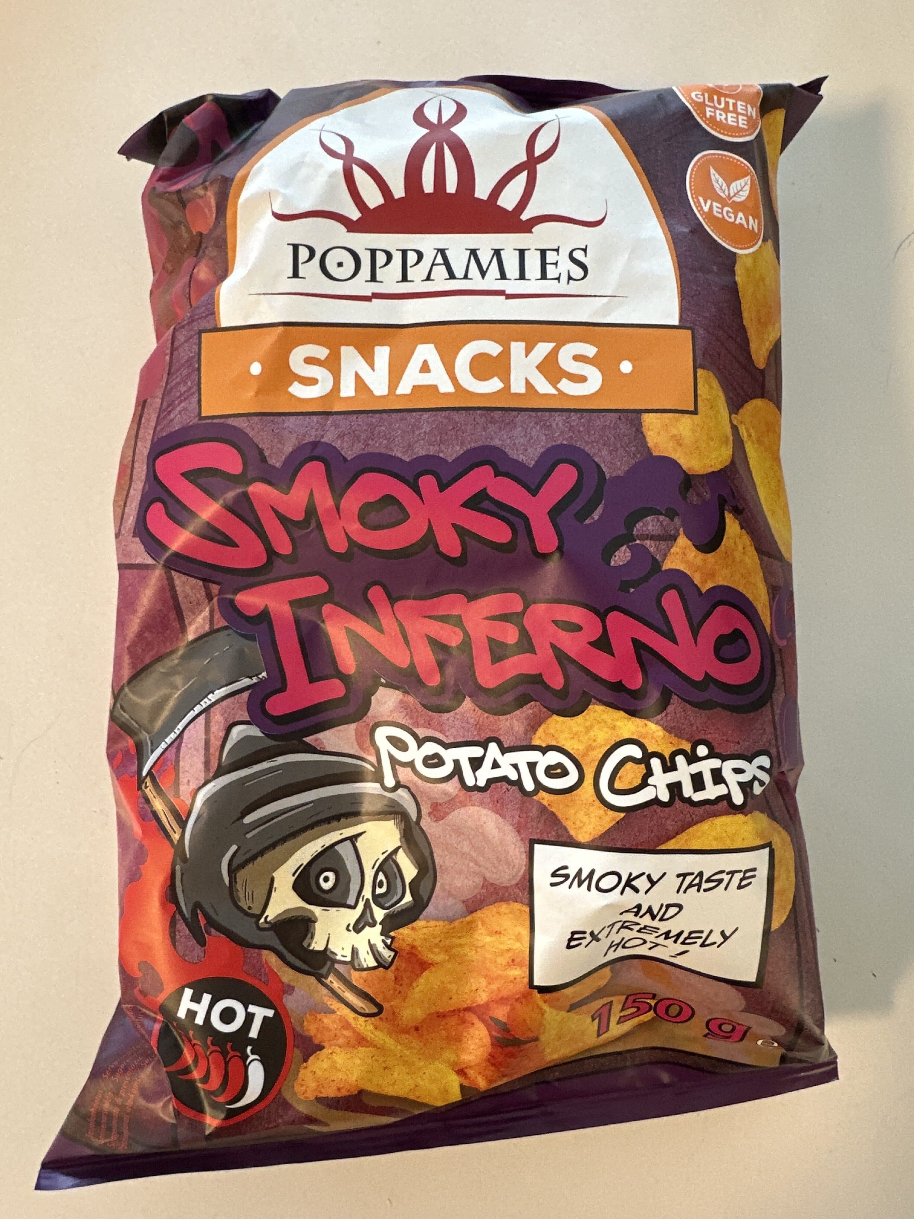 Poppamies Smoky inferno potato chips packshot
