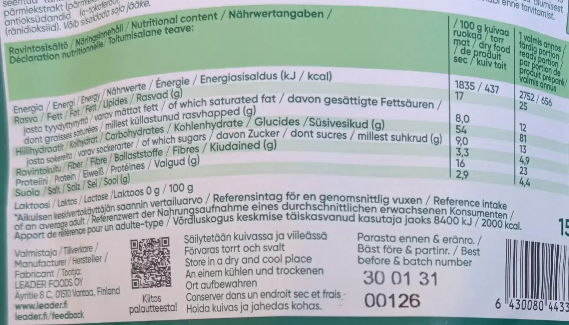 Open Food Facts Chicken Pasta packshot