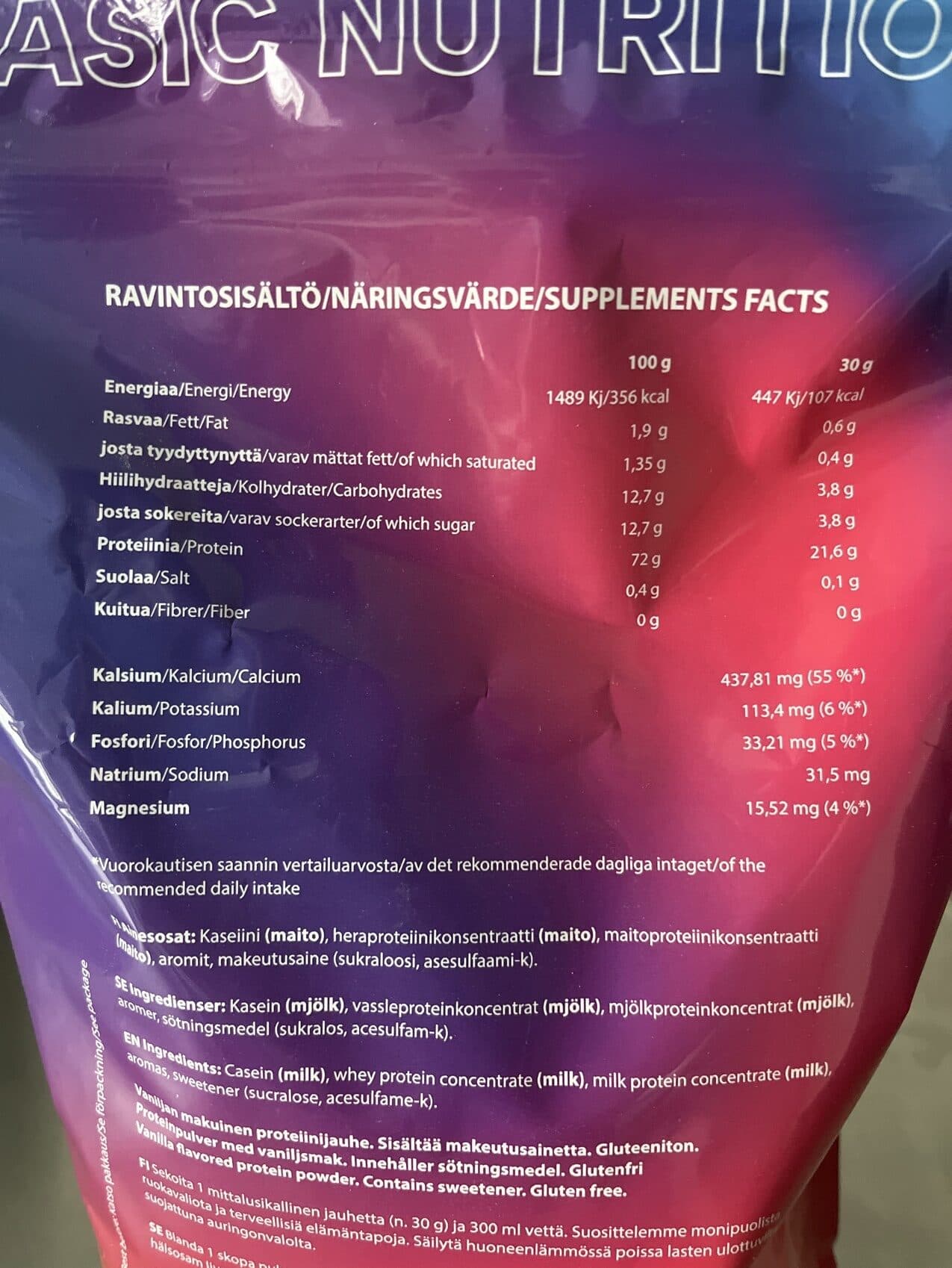 Basic Nutrition Time-Release Protein Vanilja packshot