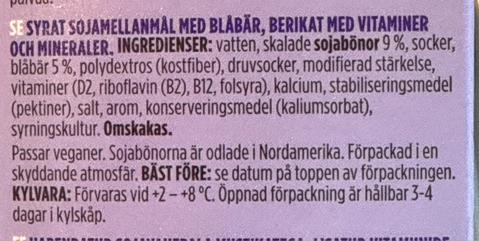 Oddlygood Soygurt Blåbär packshot