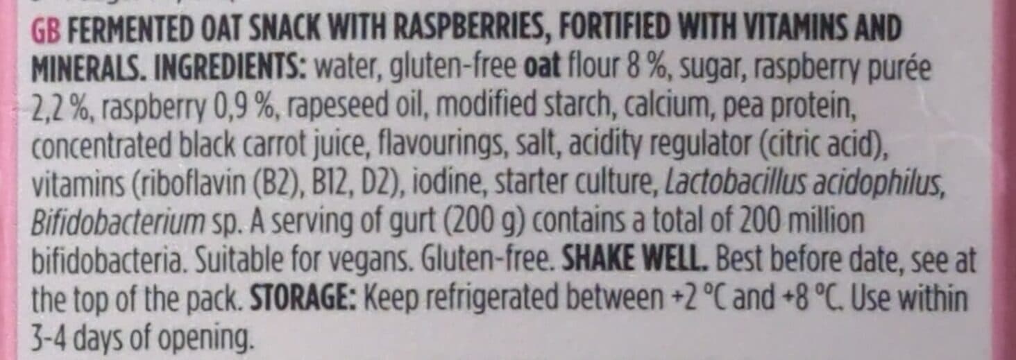 Oddlygood Rocking raspberry oat gurt packshot