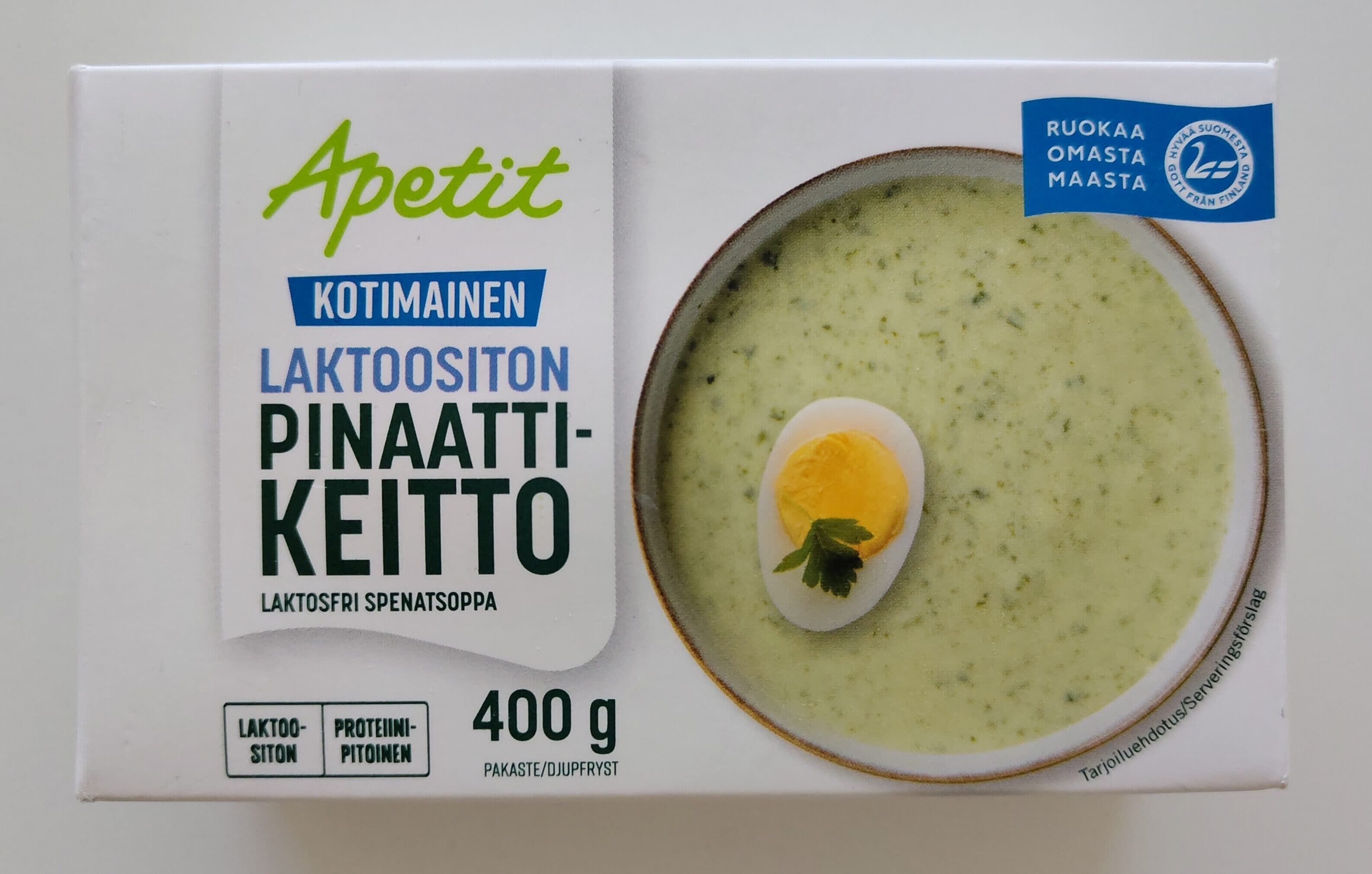 Apetit Laktoositon Pinaattikeitto packshot