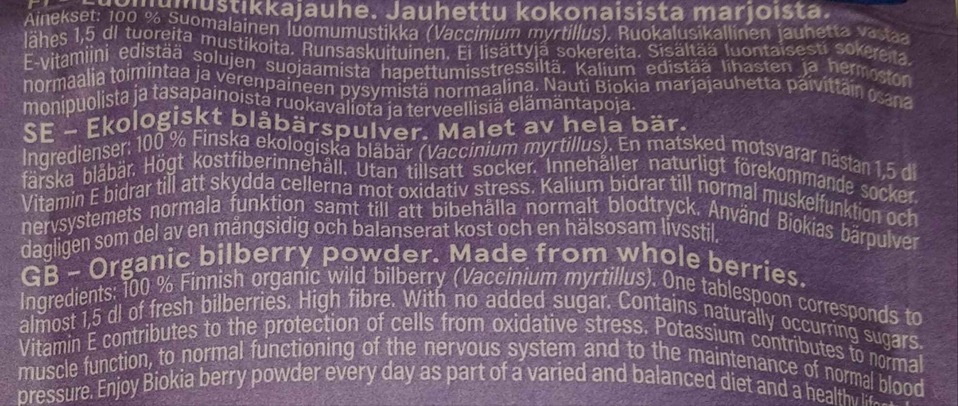 biokia Bilberry Powder packshot