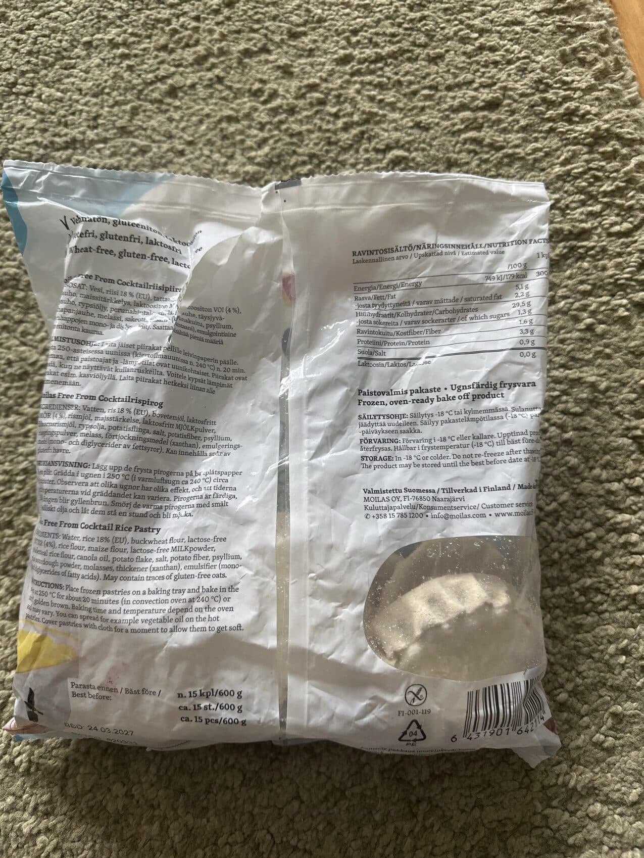 Moilas Coctail Riisipiirakka packshot