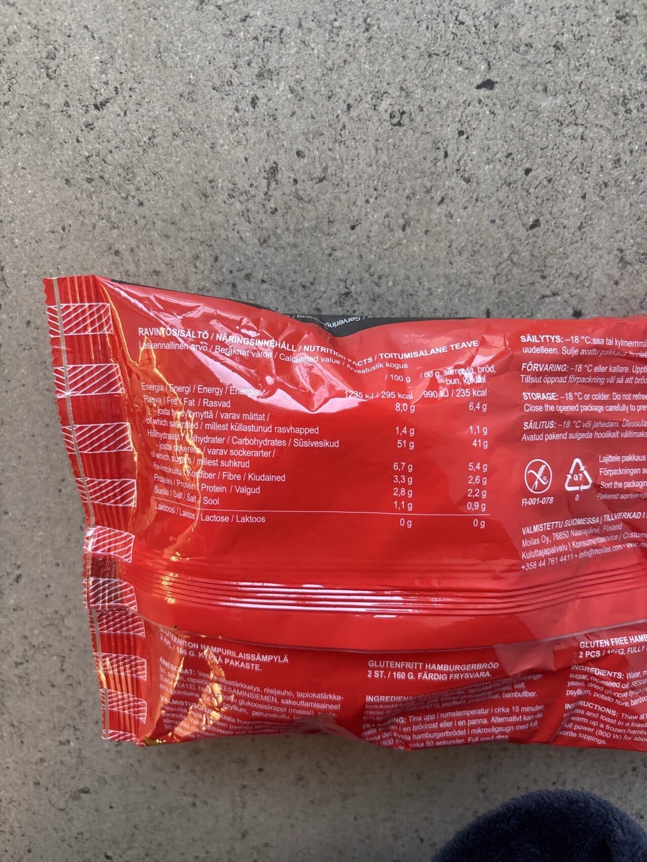 Moilas Gluten free Hampurger Bun packshot