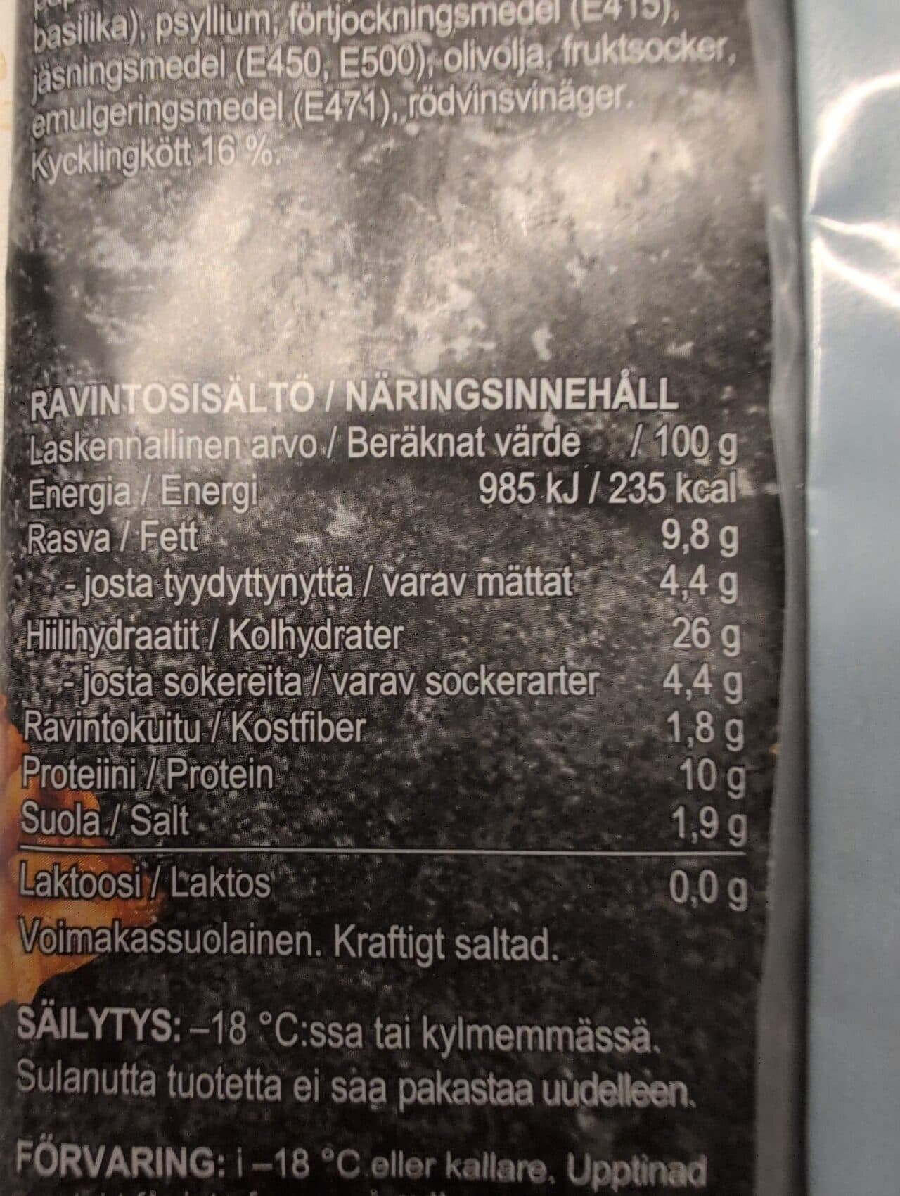 Moilas Snackpizza BBQ Chicken packshot