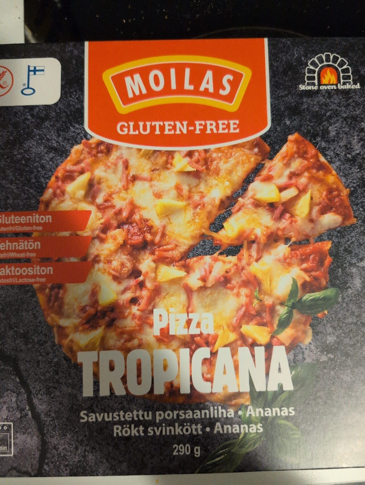 Moilas Gluteeniton tropicana pizza packshot