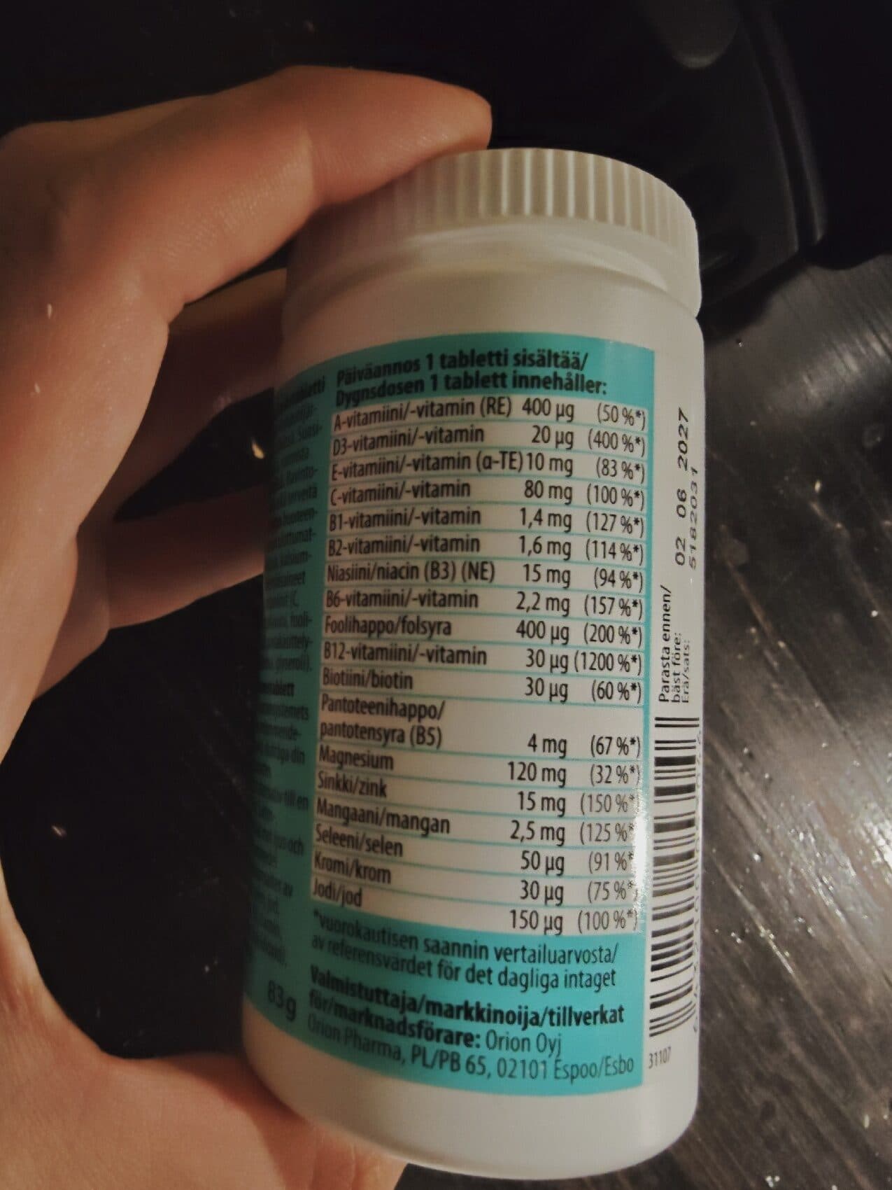 Orion Pharma Multivita Vegan packshot