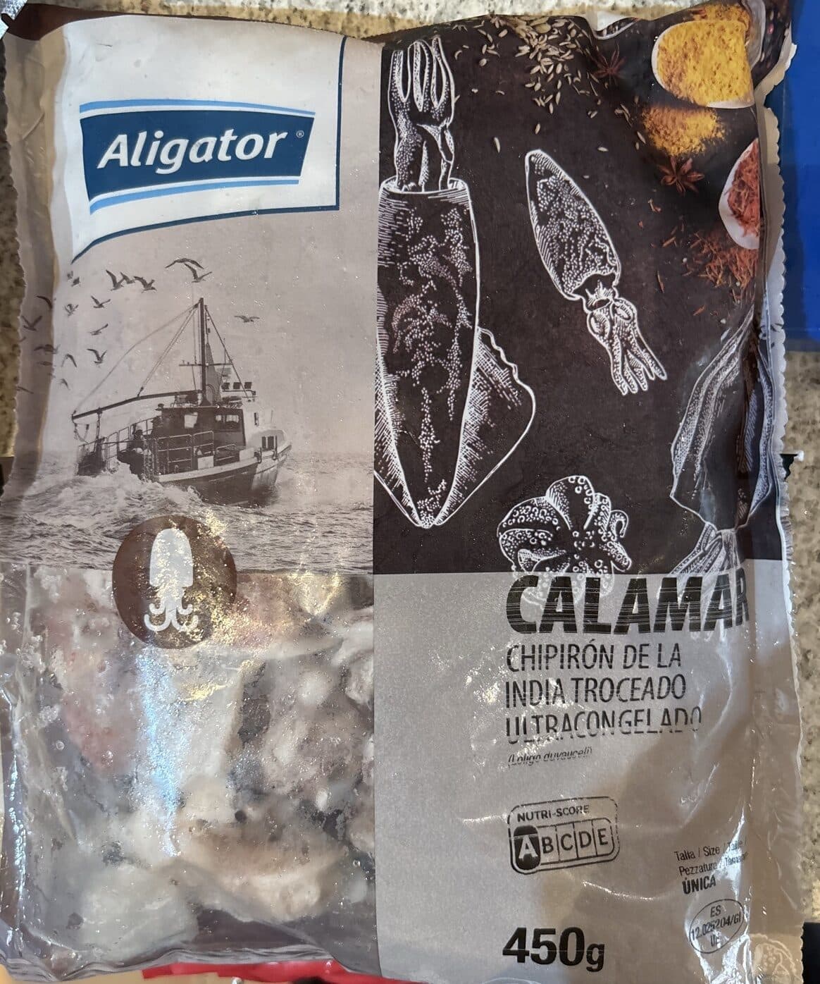Aligátor Calamar Chipirón Índia Ultracongelado packshot