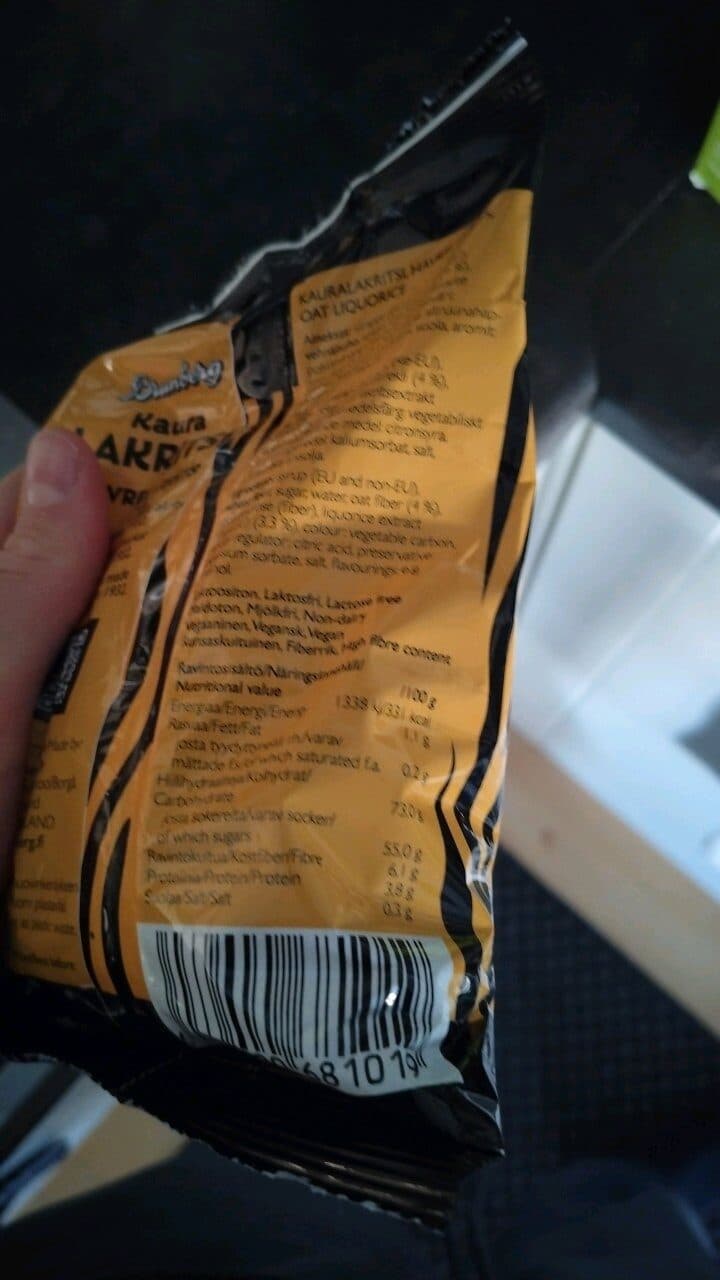 KAURALAKRITSI / OAT LIQUORICE packshot