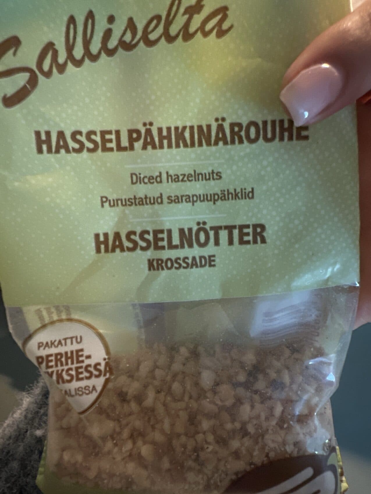 Salliselta Hasselpähkinärouhe packshot
