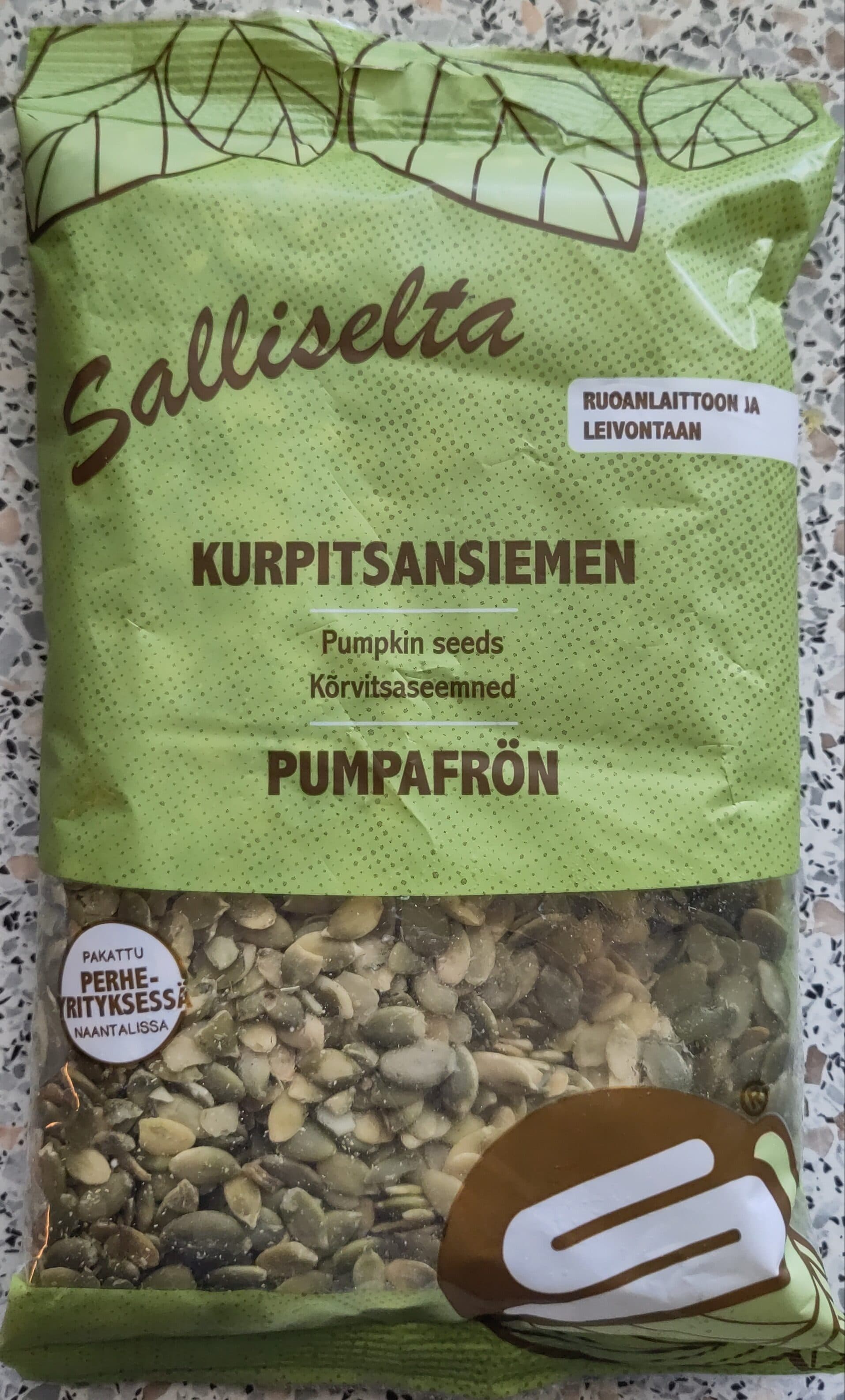 Salliselta Kurpitsansiemen packshot