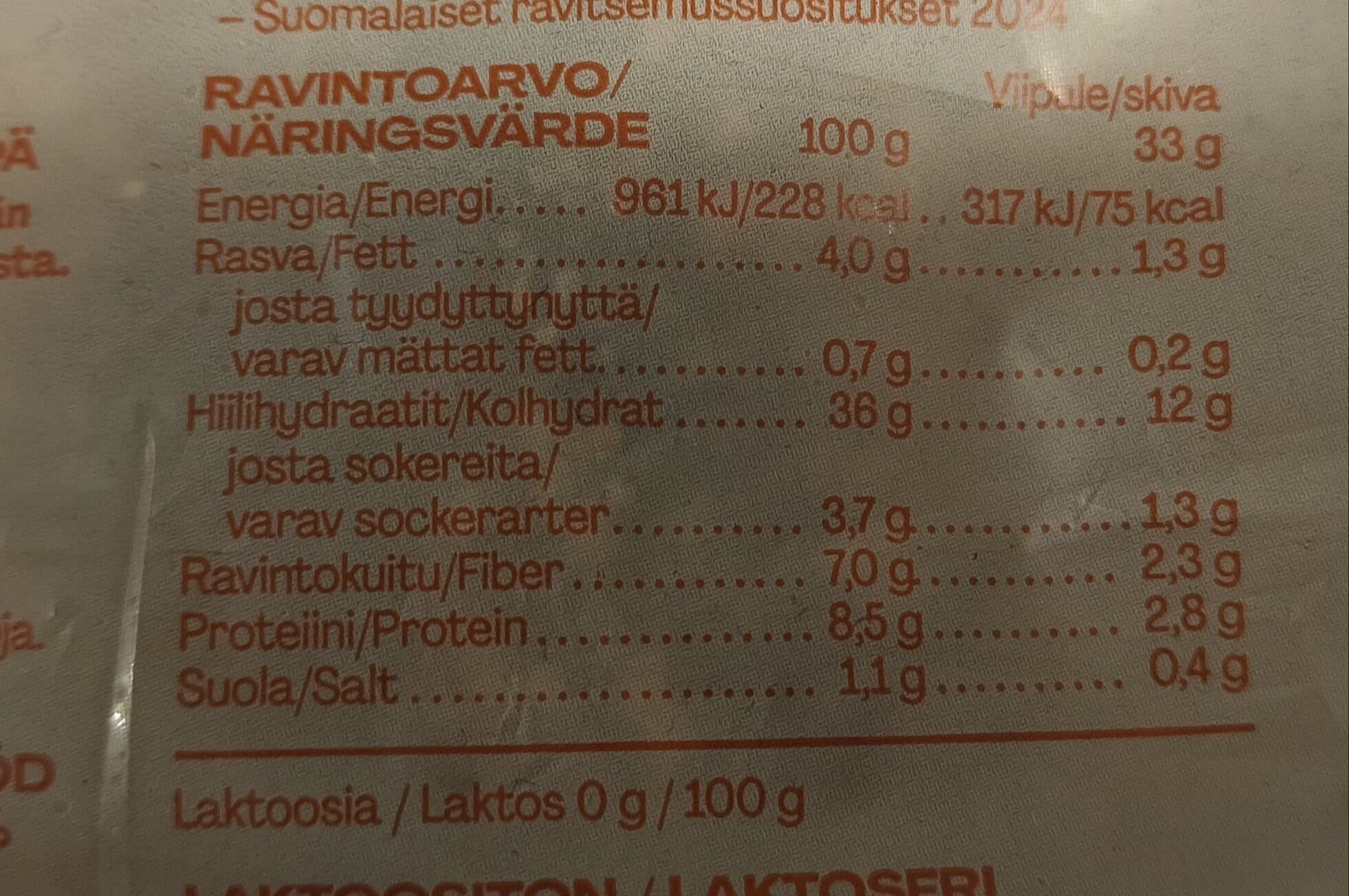 Vaasan 100% Kaura leipä packshot
