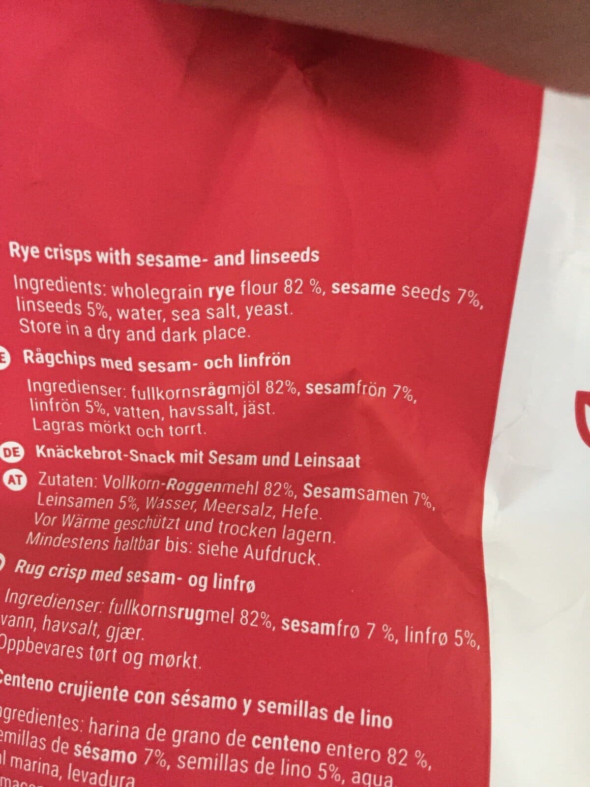 Finn Crisp Finn Crisp Snacks Seeds & Sea Salt packshot