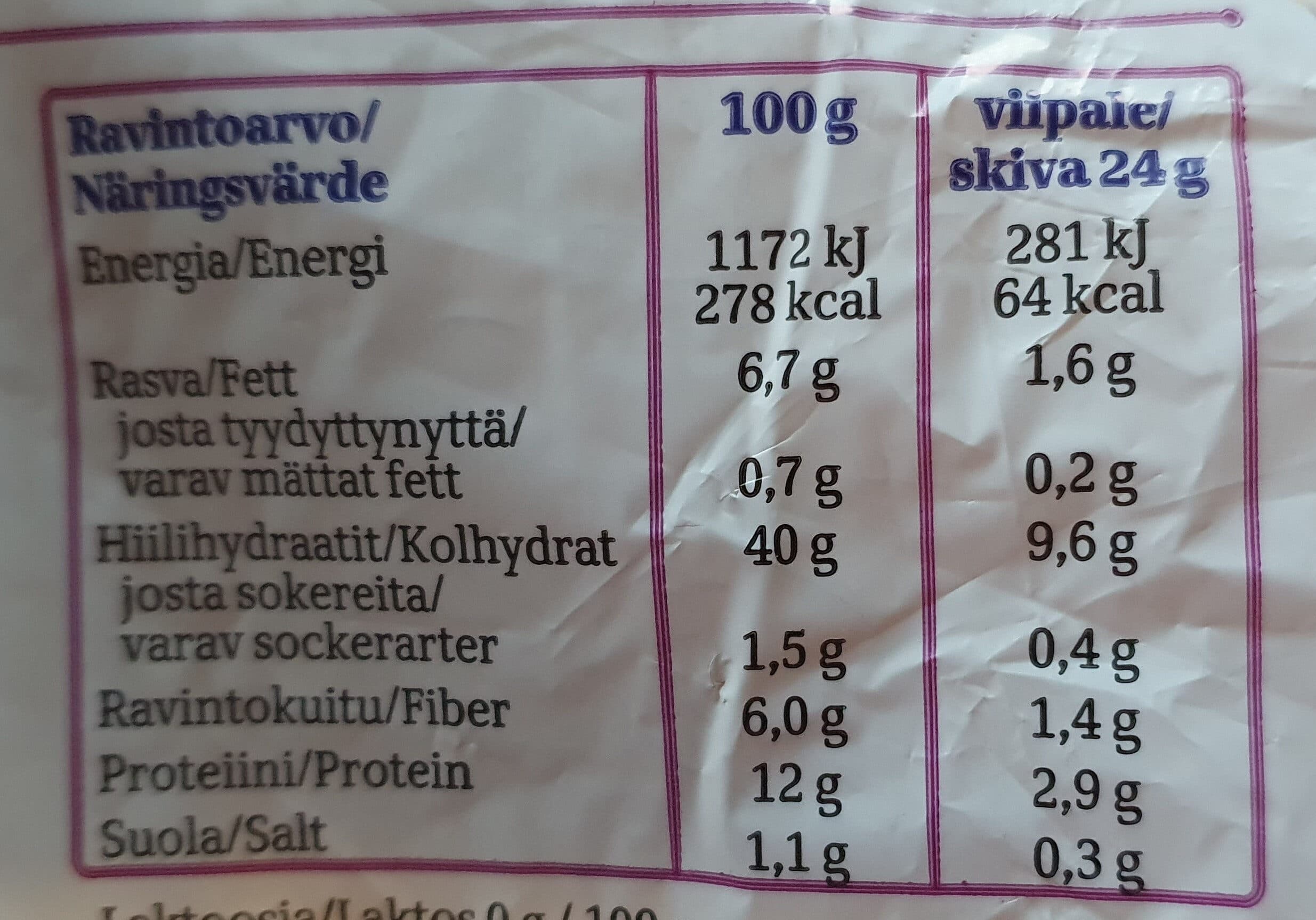 Fazer Taika Ohut Moniviljapaahtoleipä packshot