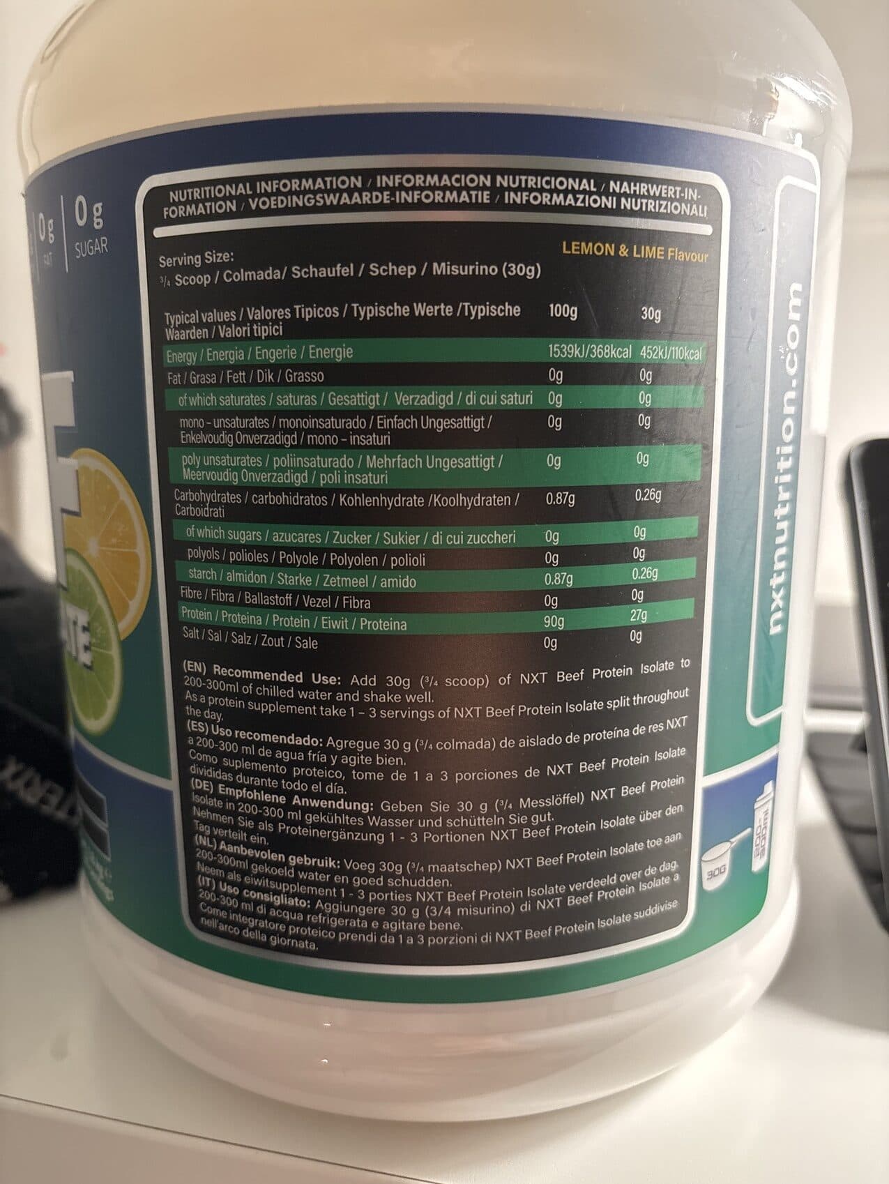 NXT Nutrition Beef Isolate packshot