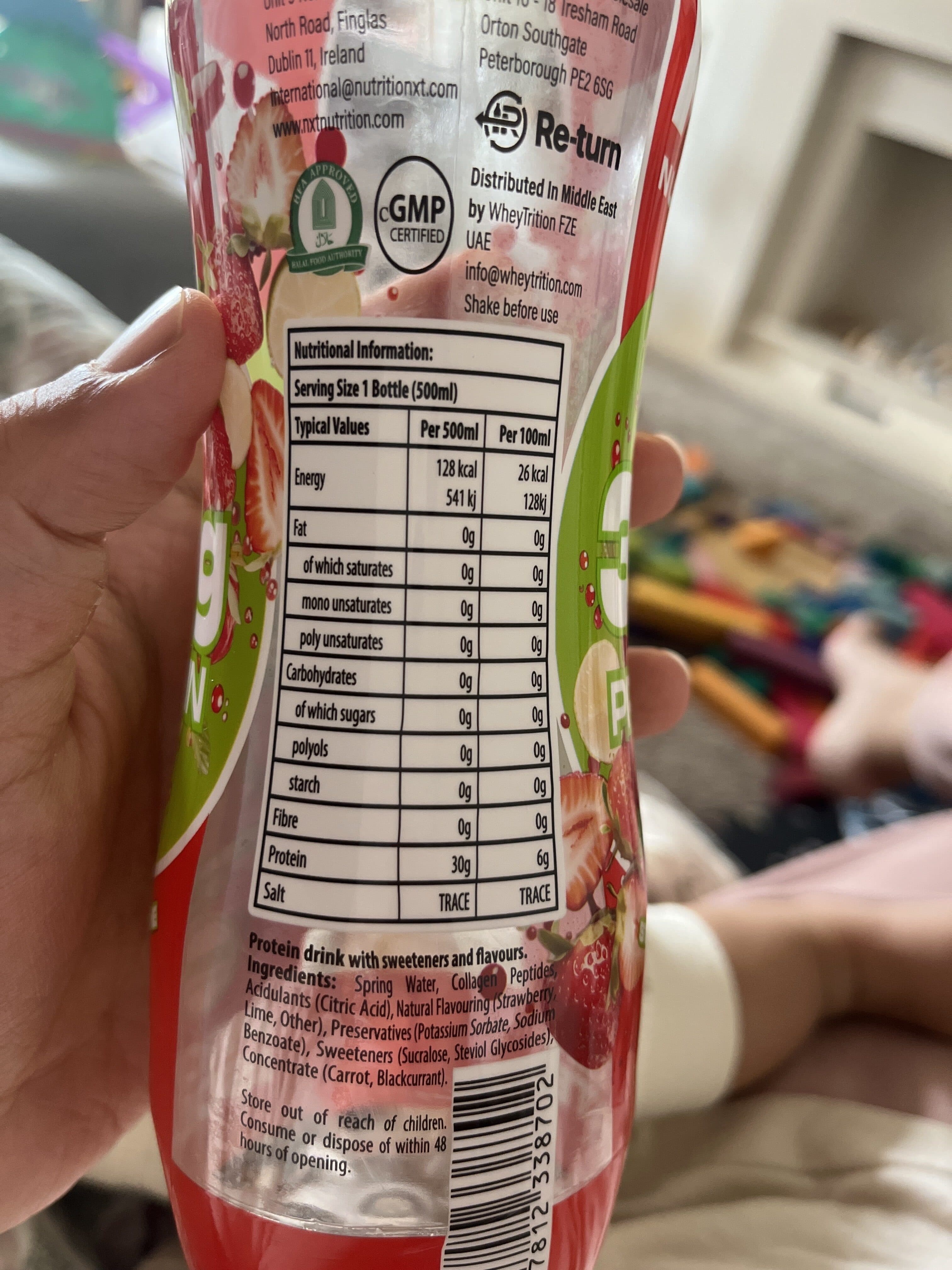 NXT Drink Strawberry Lime Protein Isolate packshot