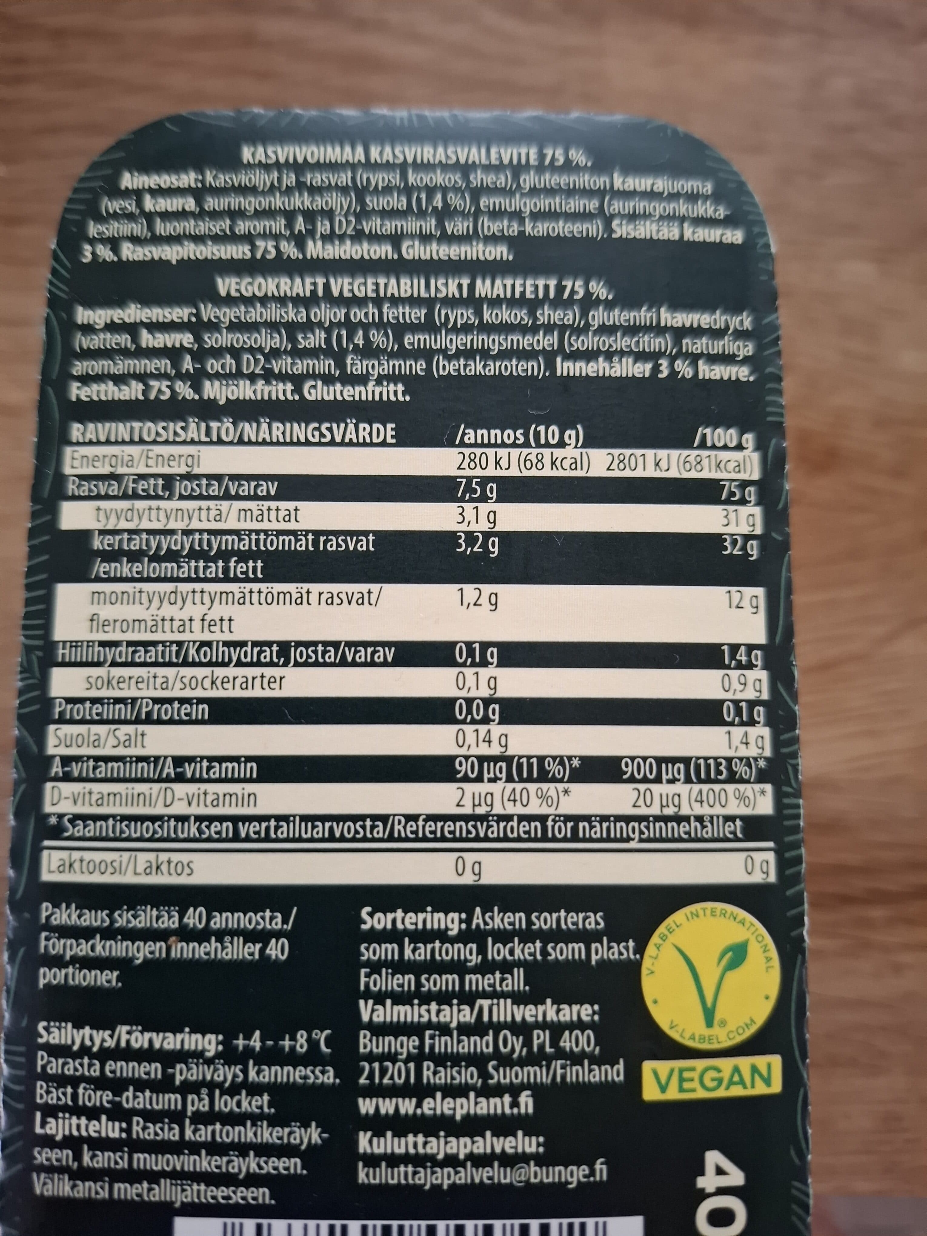 Eleplant Kasvisrasvalevite packshot