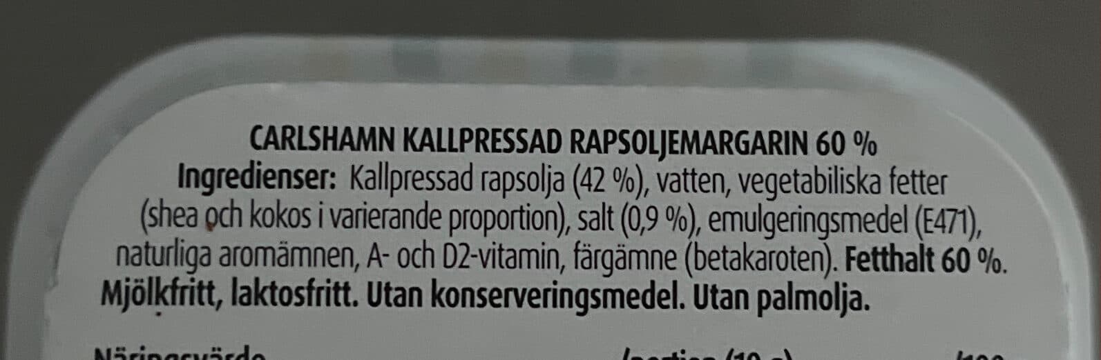 Carlshamn Kallpressad växtbaserad vardagslyx! packshot