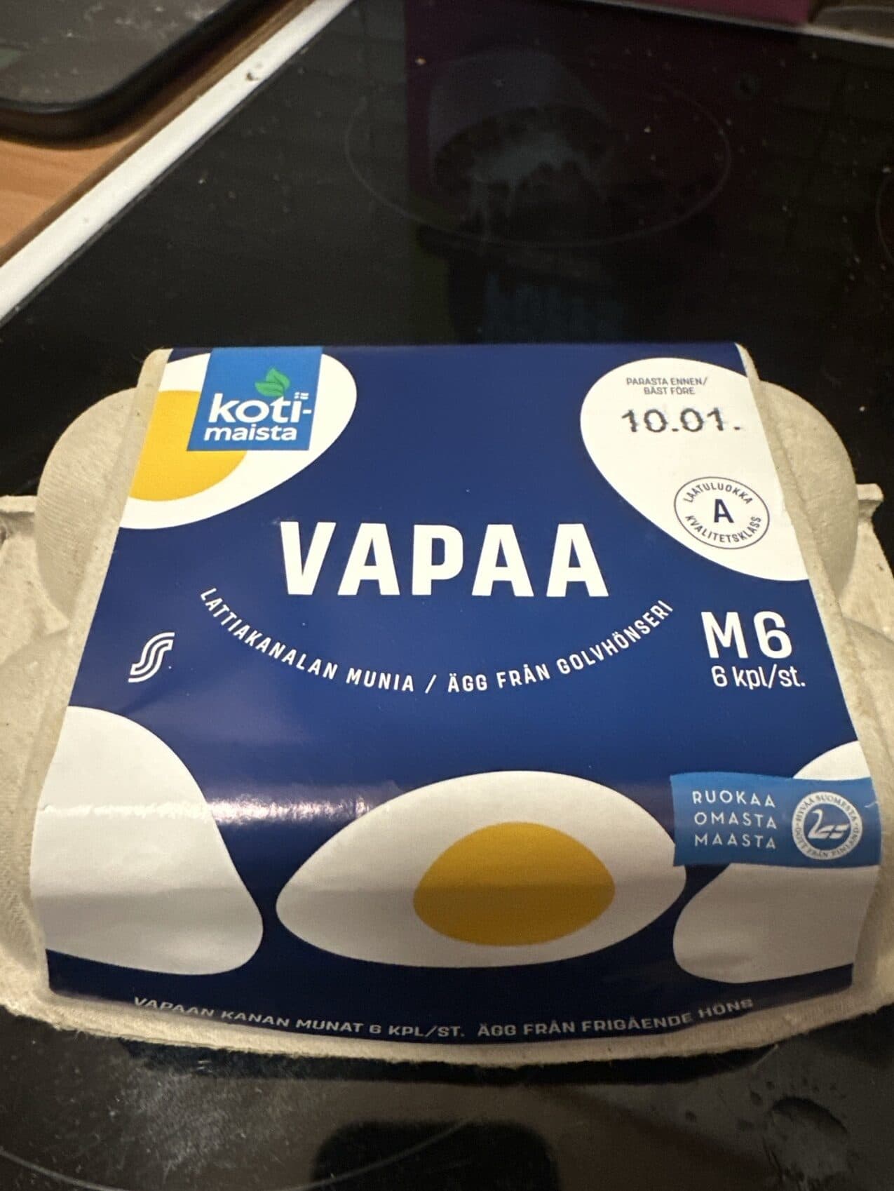 Kotimaista Kotimaista vapaa lattiakanalan munia packshot