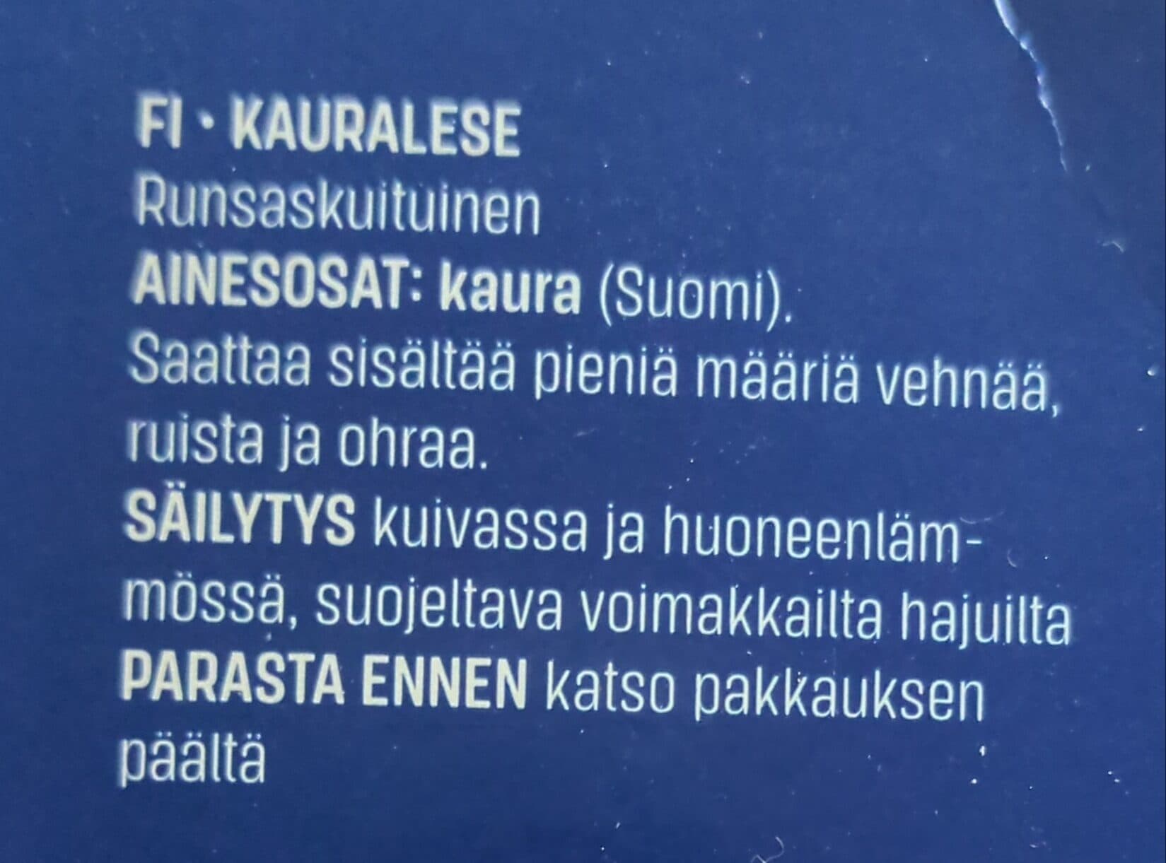 Kotimaista Kauralese packshot