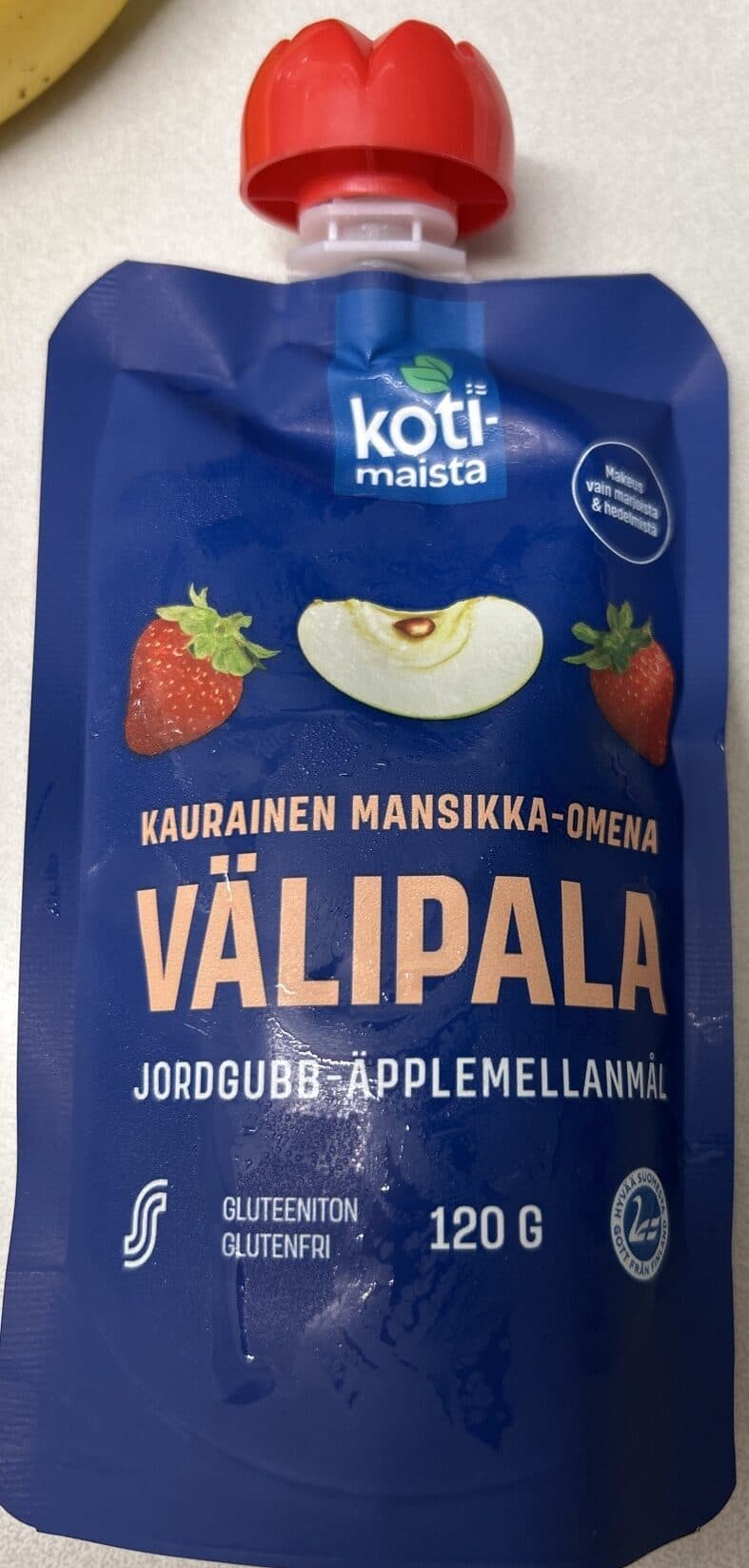 Kotimaista Kaurainen Mansikka-Omena Välipala packshot