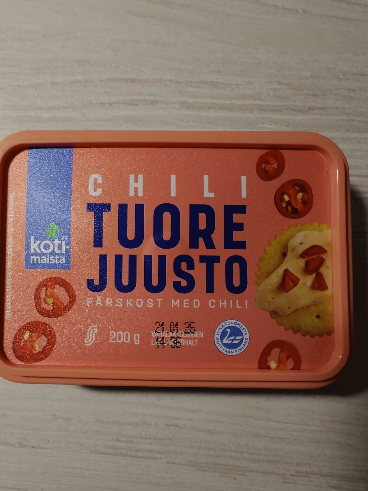 Kotimaista Chili Tuorejuusto packshot