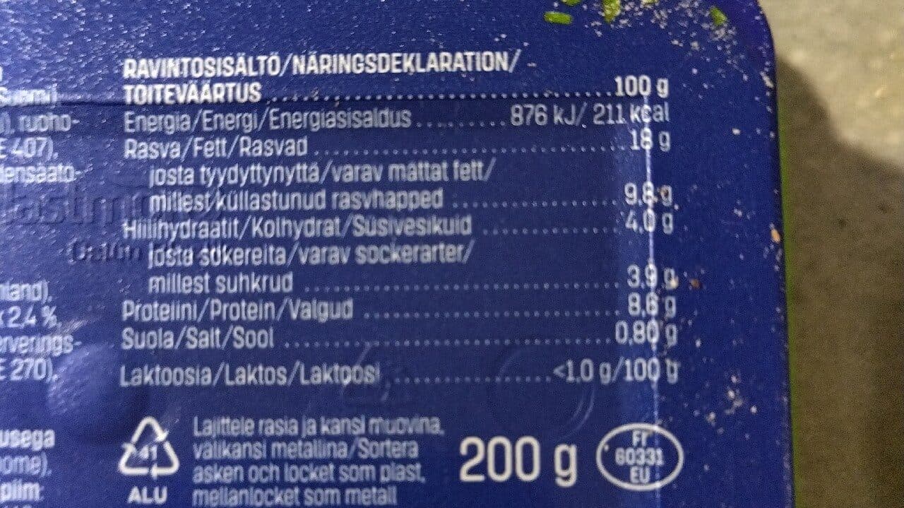 Kotimaista Ruohosipulituorejuusto packshot